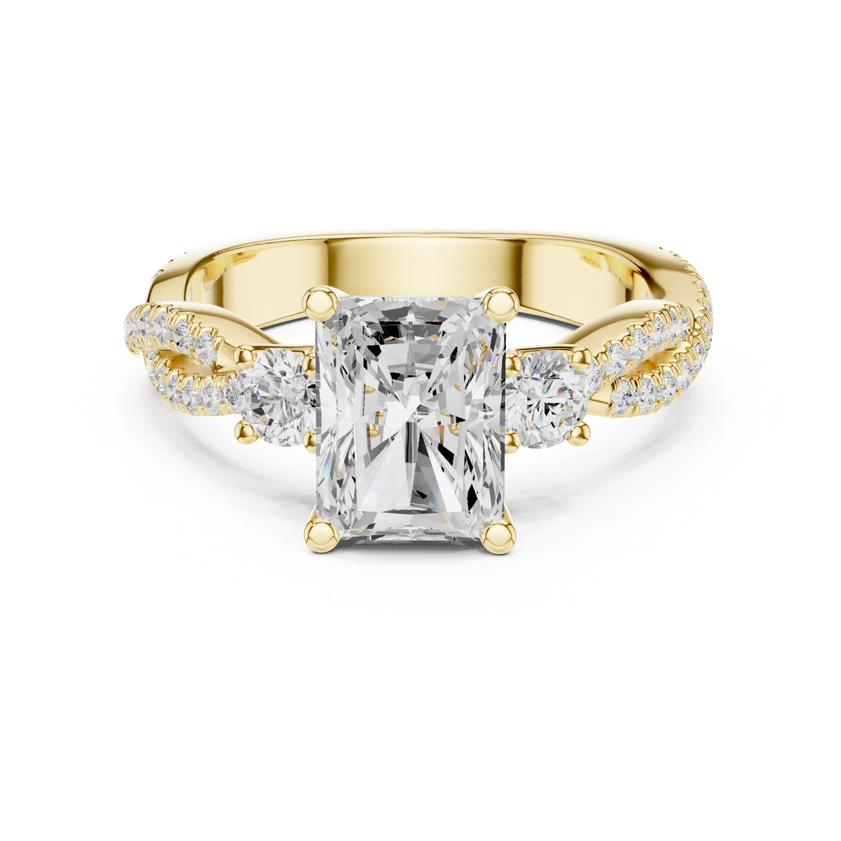Trio Radiant & Round Twisted Ring