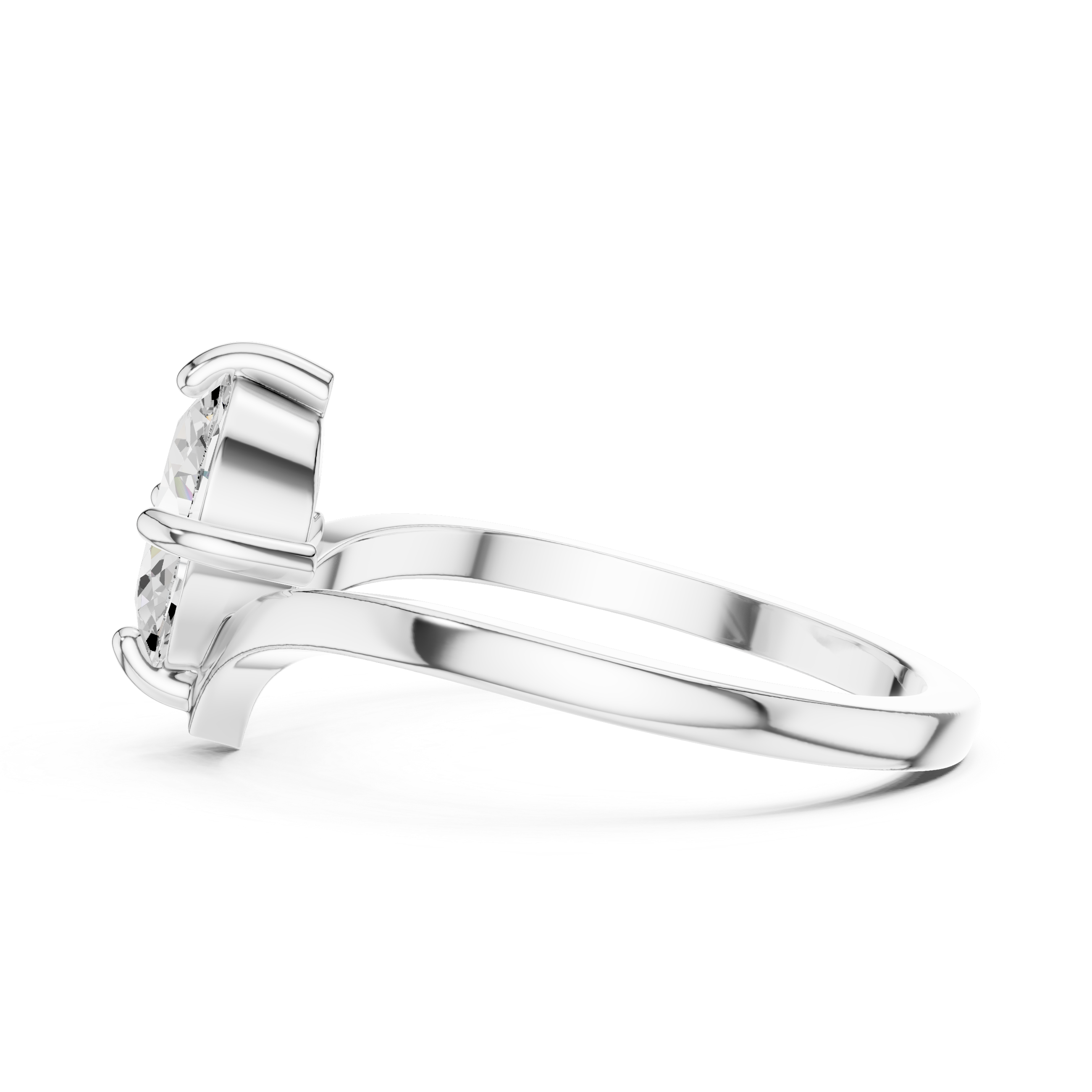 Curved Shank Oval Cut Solitaire Ring