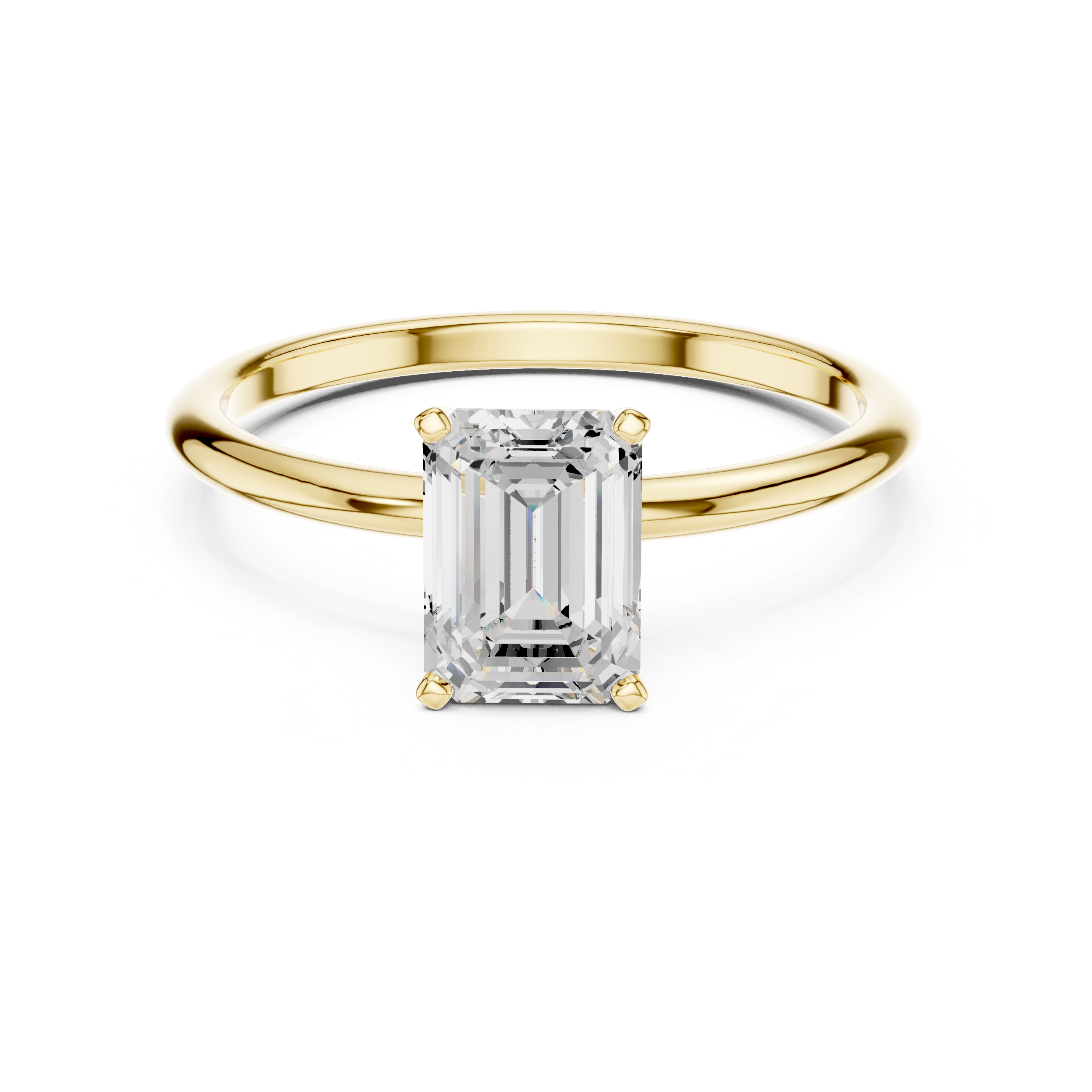 Four Prong Set Emerald Cut Diamond Ring