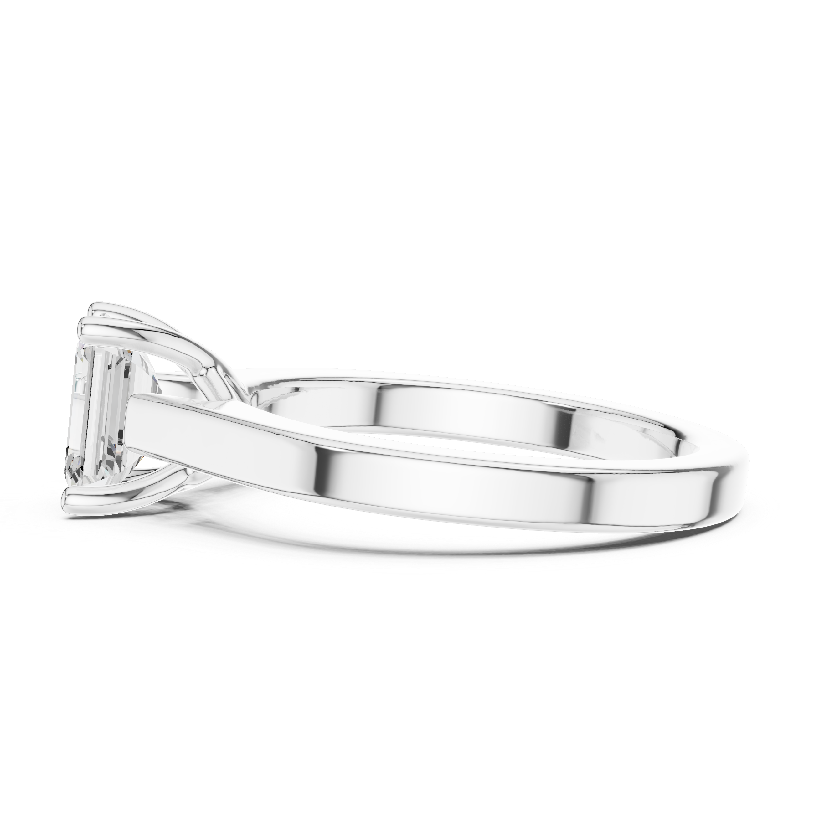 Cathedral Emerald Cut Lab Diamond Ring