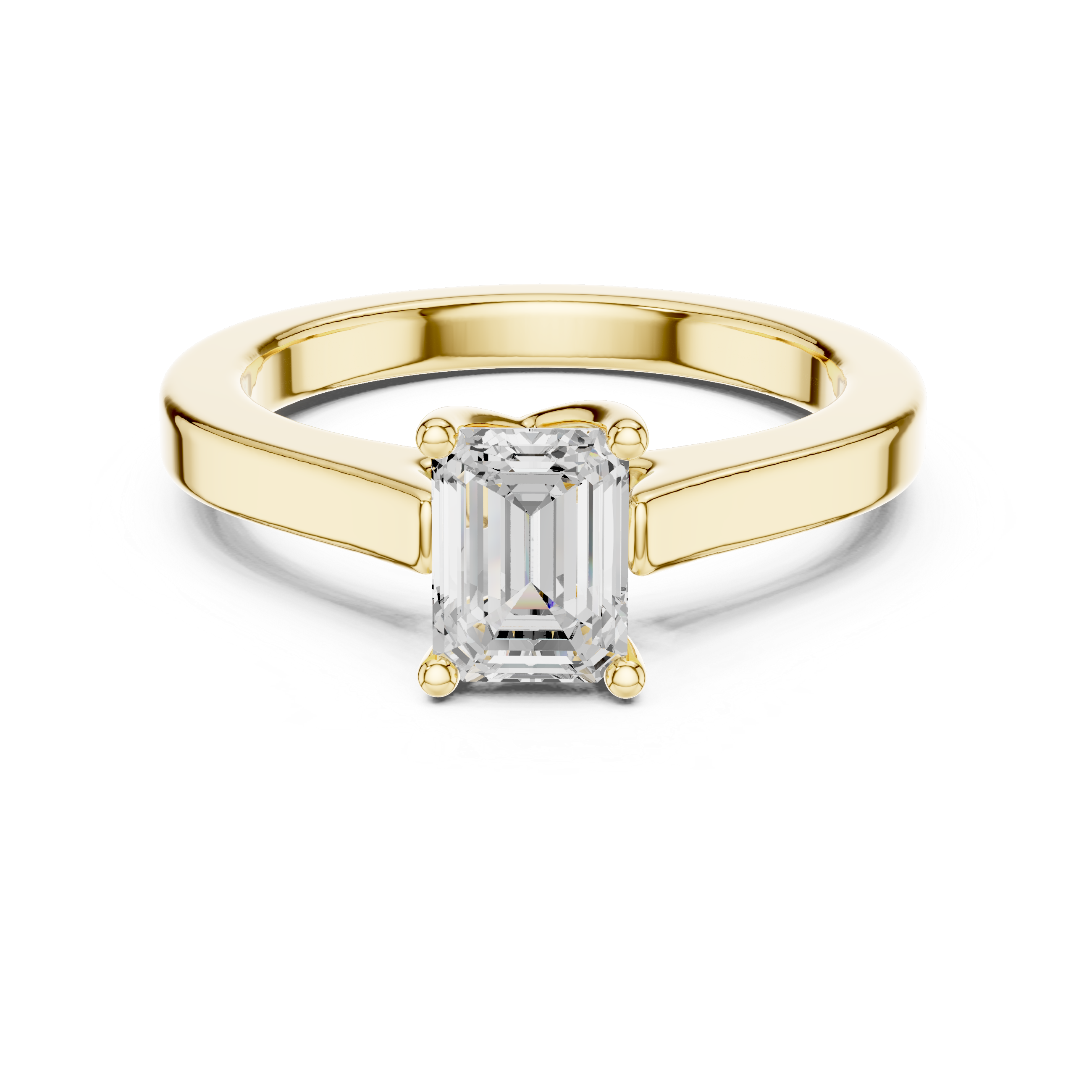 Cathedral Emerald Cut Lab Diamond Ring