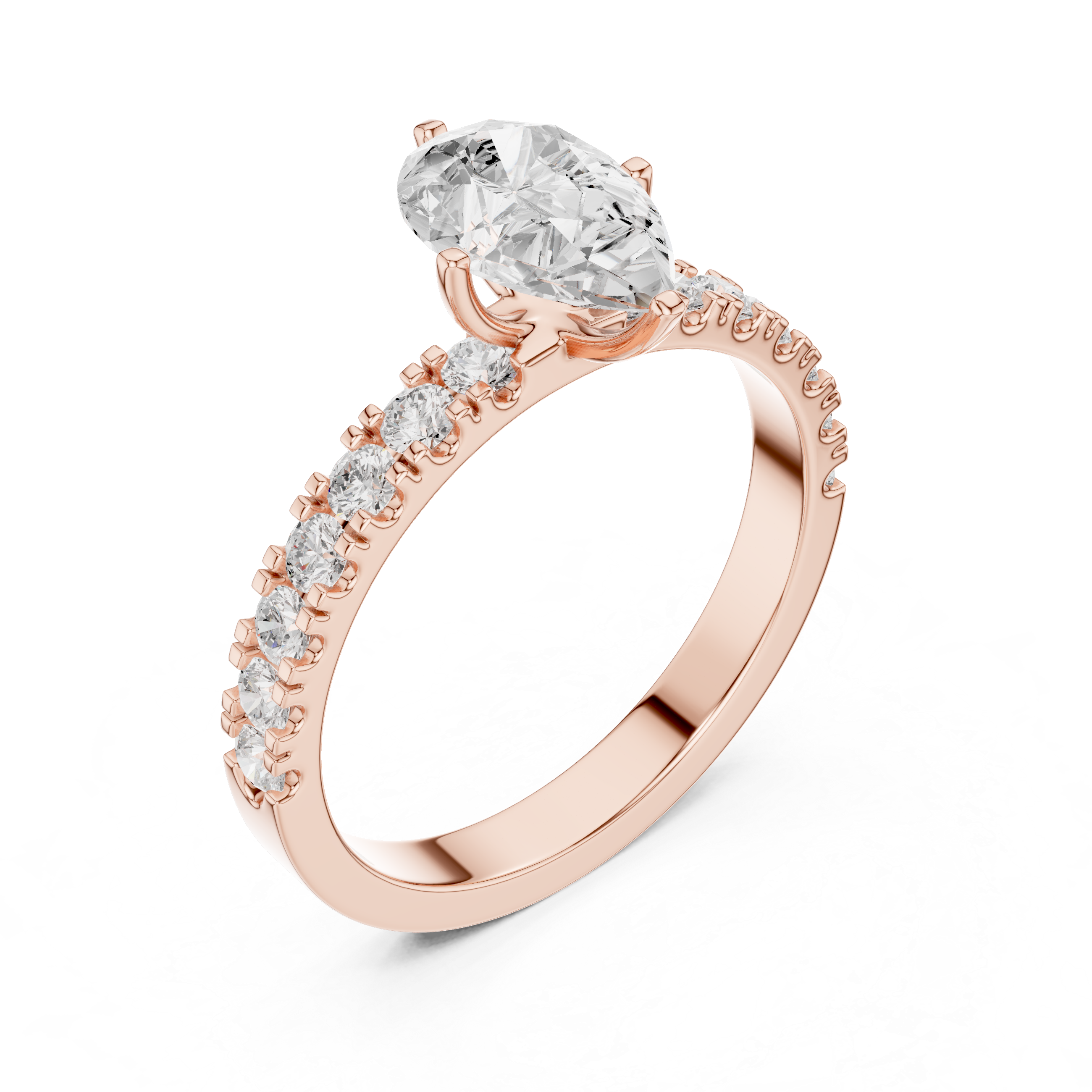 Pear Cut Pave Diamond Engagement Ring