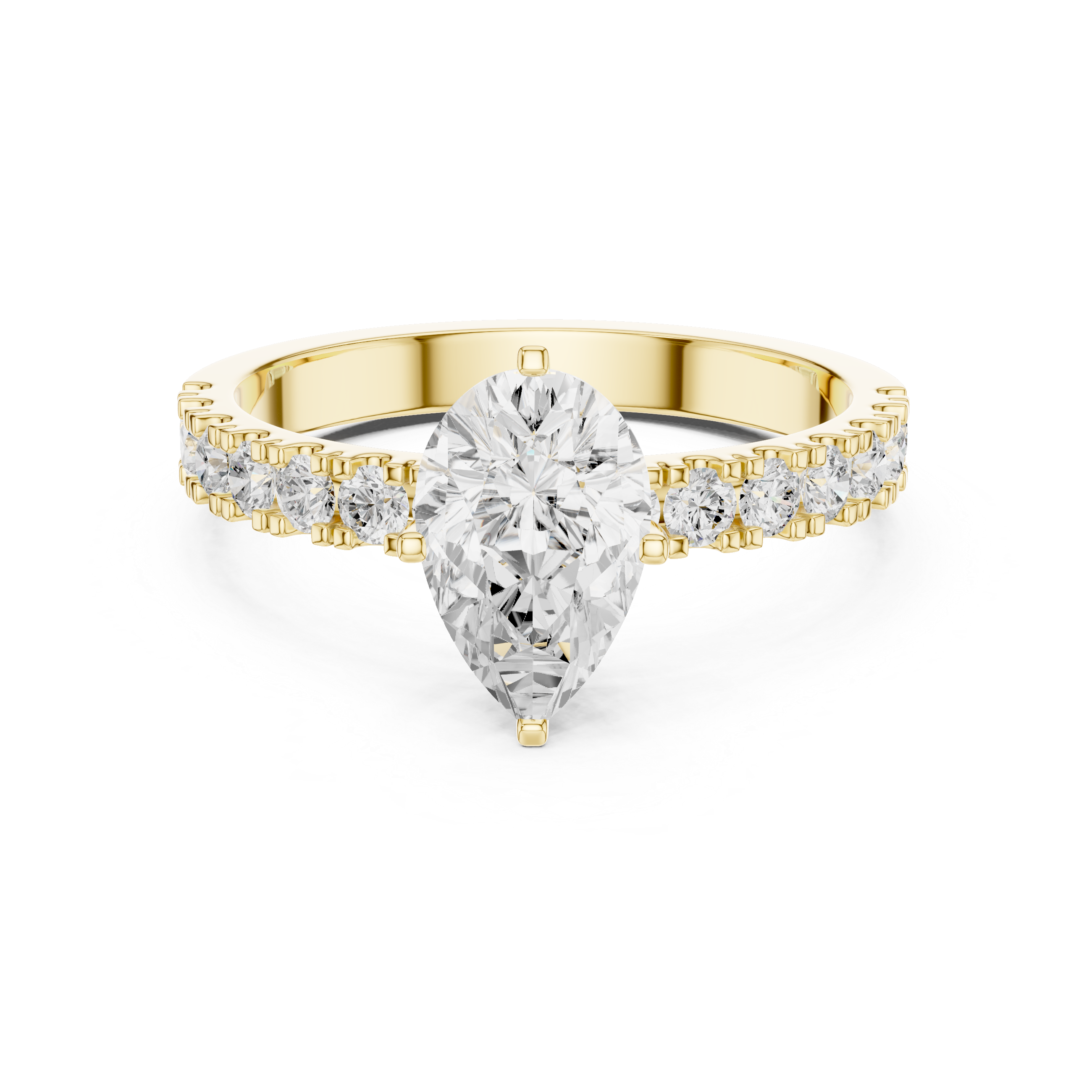 Pear Cut Pave Diamond Engagement Ring