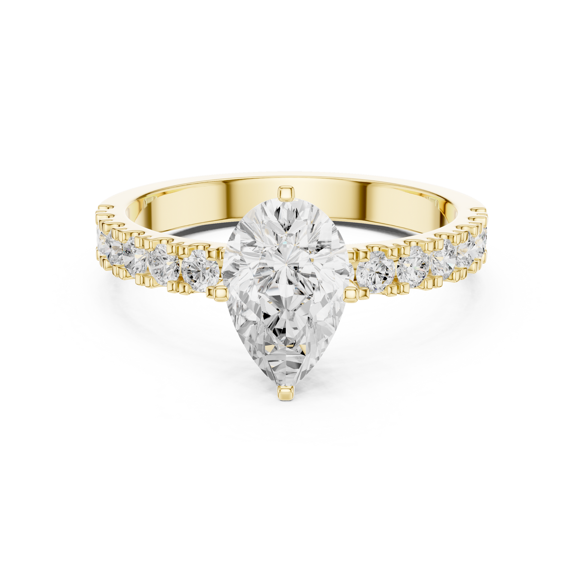 Pear Cut Pave Diamond Engagement Ring