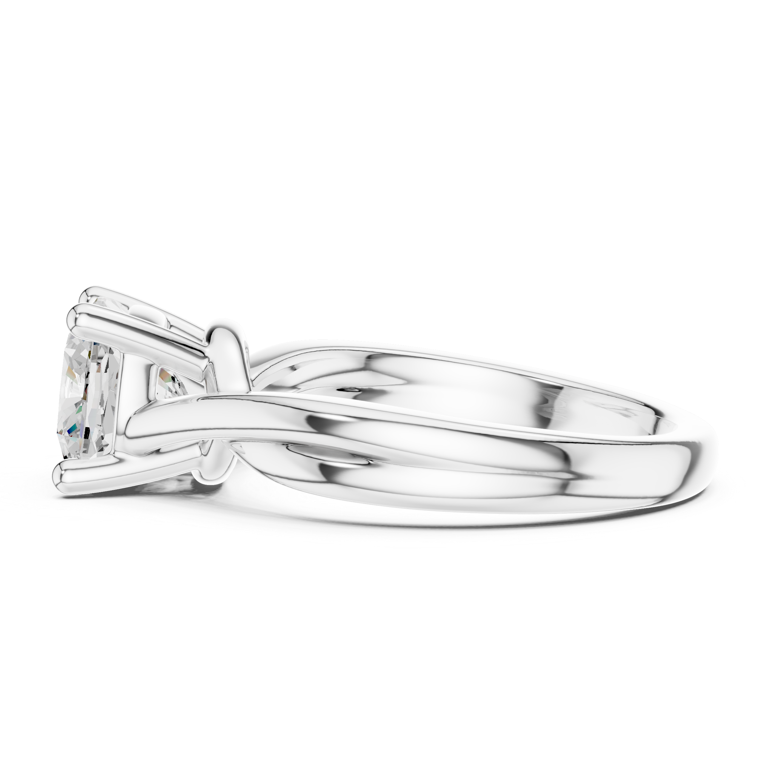 Twisted Shank Cushion Diamond Solitaire Ring