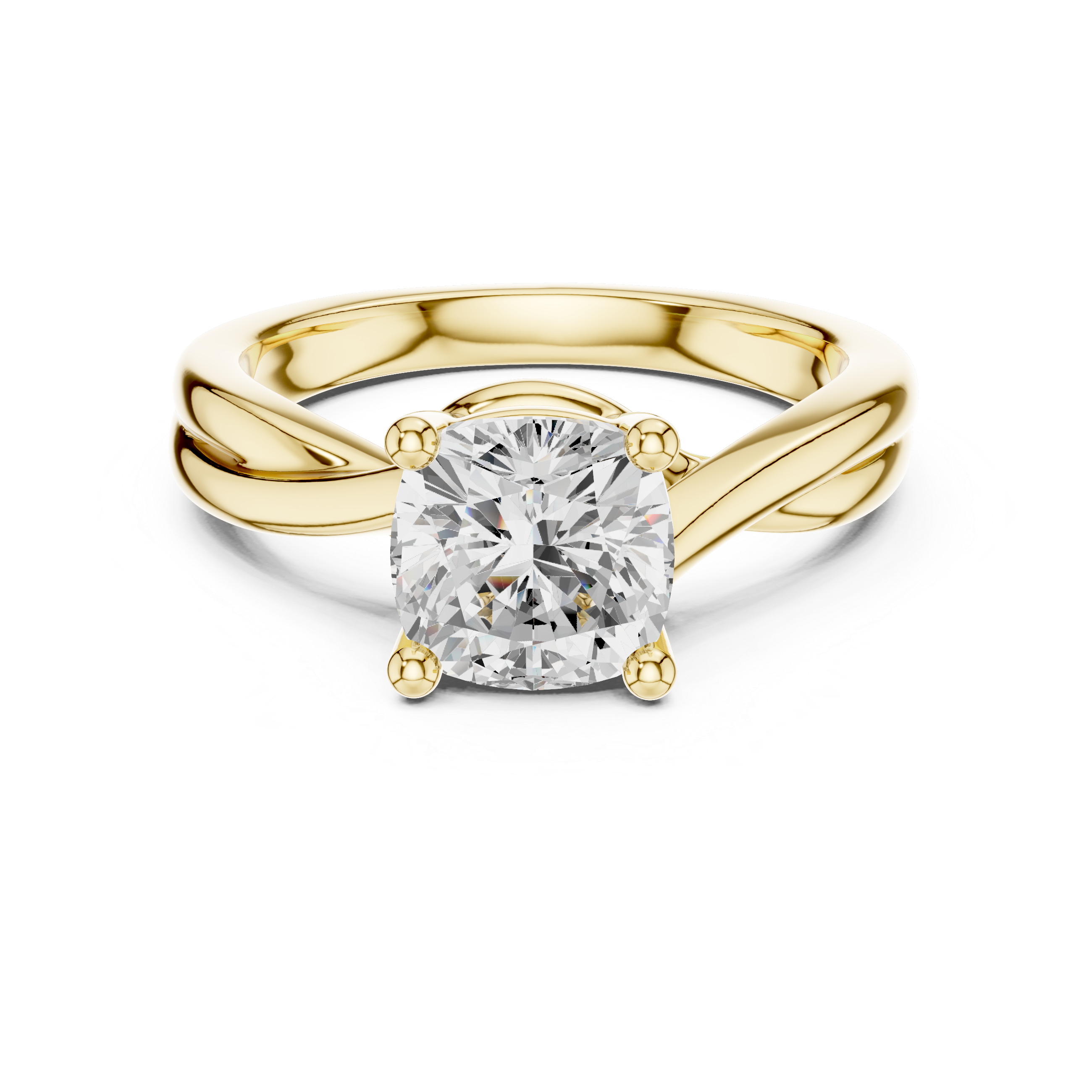 Twisted Shank Cushion Diamond Solitaire Ring