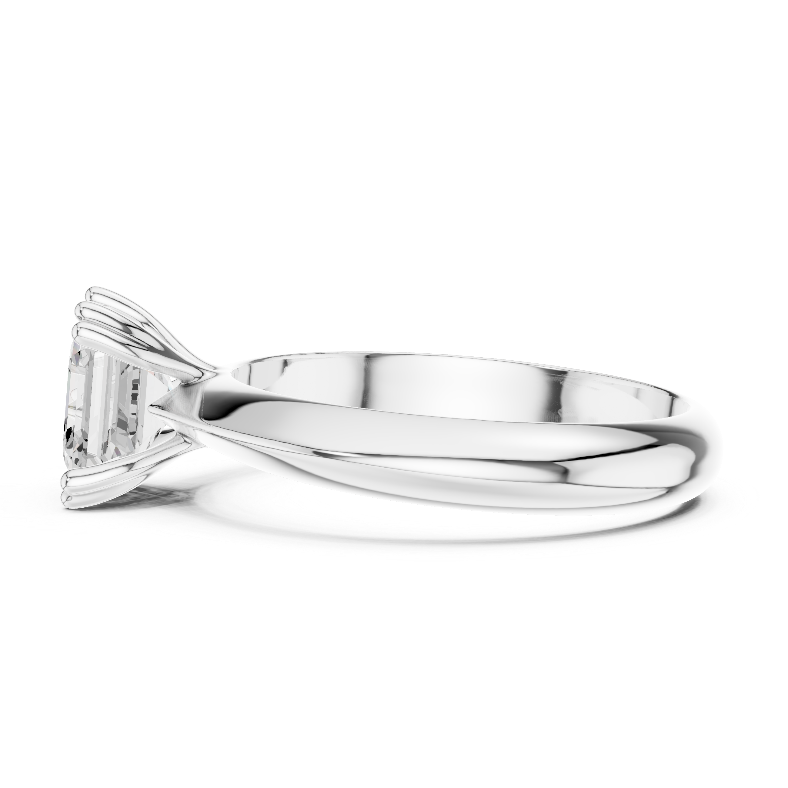 Asscher Knife Edge Solitaire Lab Grown Diamond Promise Ring