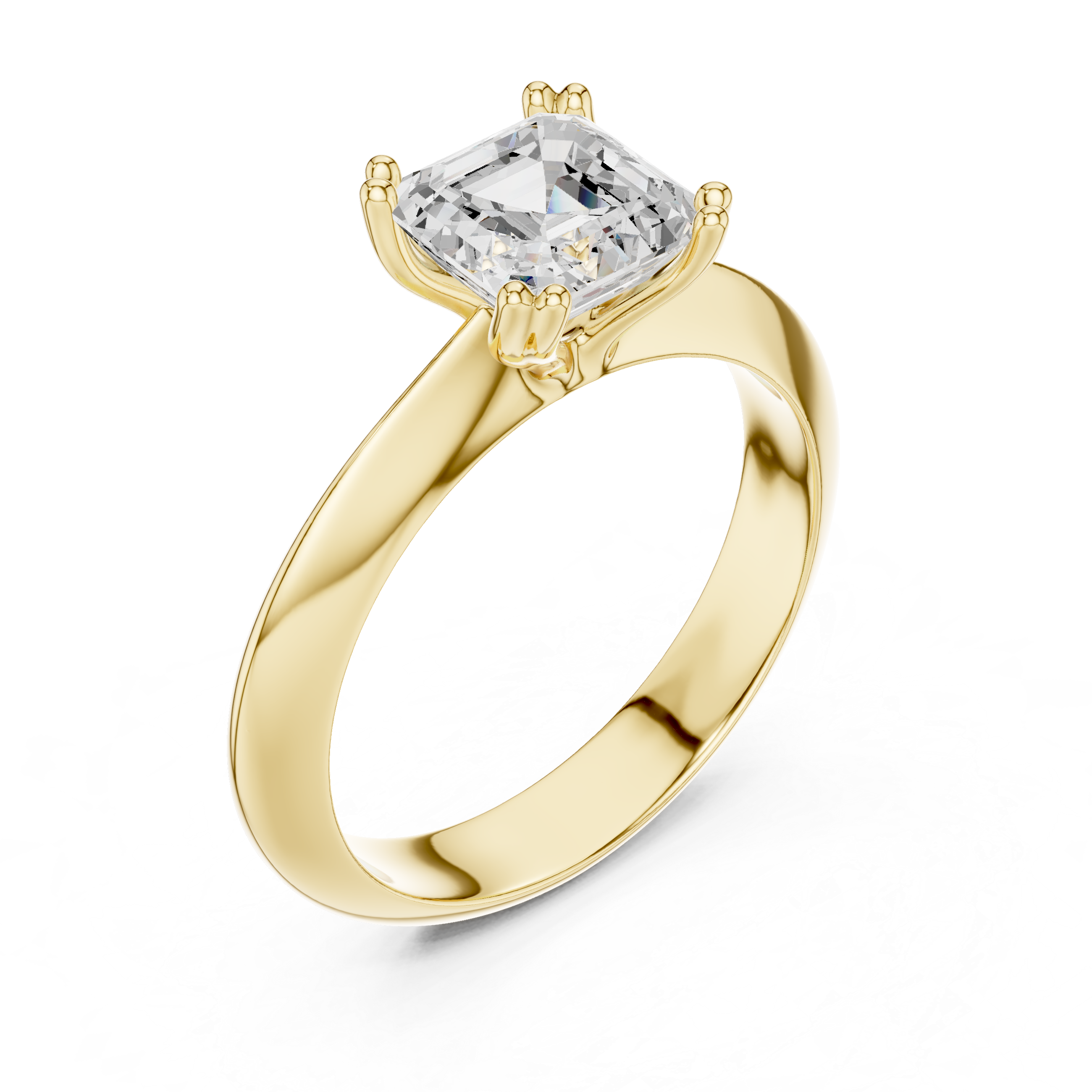Asscher Knife Edge Solitaire Lab Grown Diamond Promise Ring