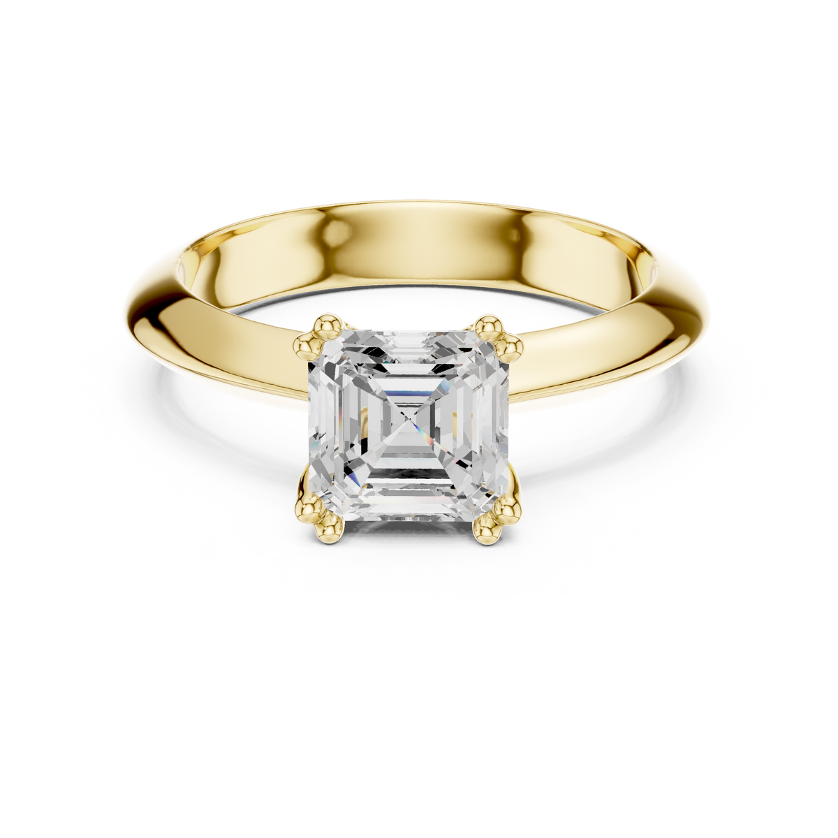 Asscher Knife Edge Solitaire Lab Grown Diamond Promise Ring