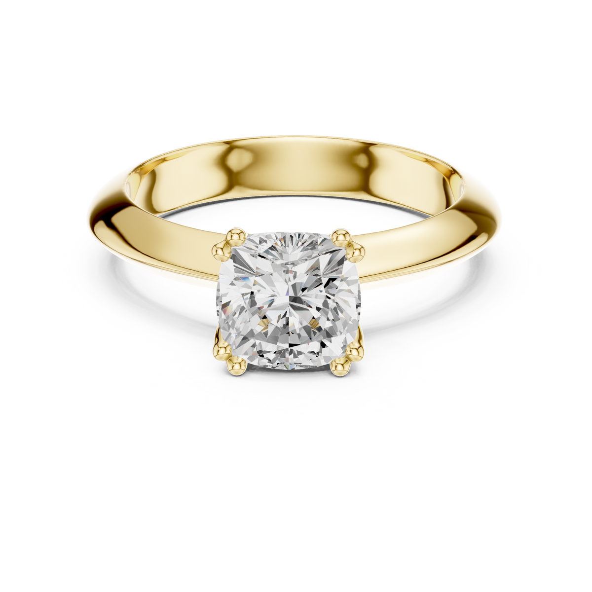 Cushion Knife Edge Solitaire Lab Grown Diamond Promise Ring