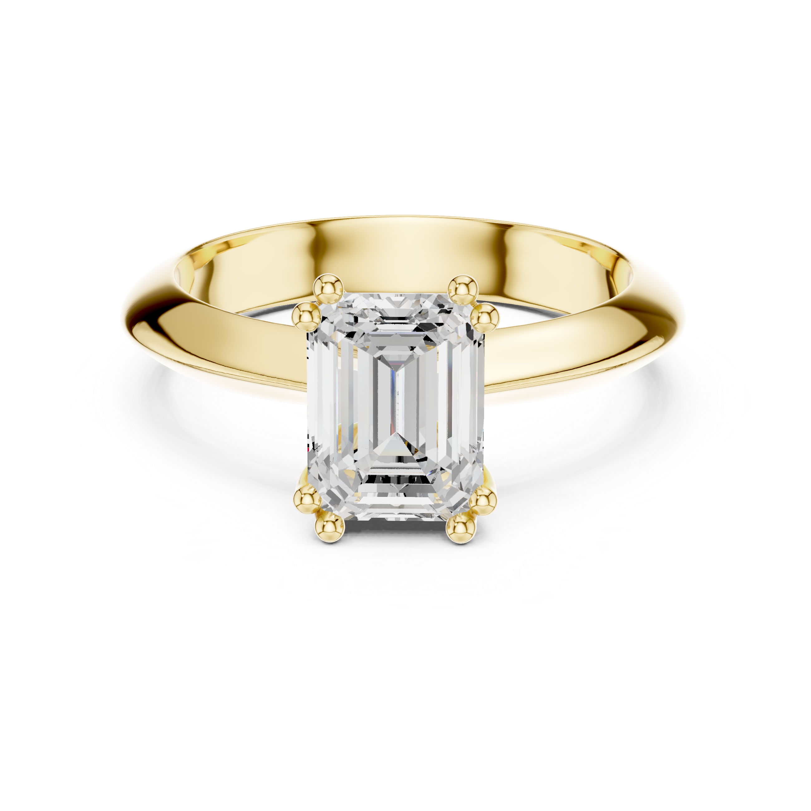 Emerald Knife Edge Solitaire Lab Grown Diamond Promise Ring