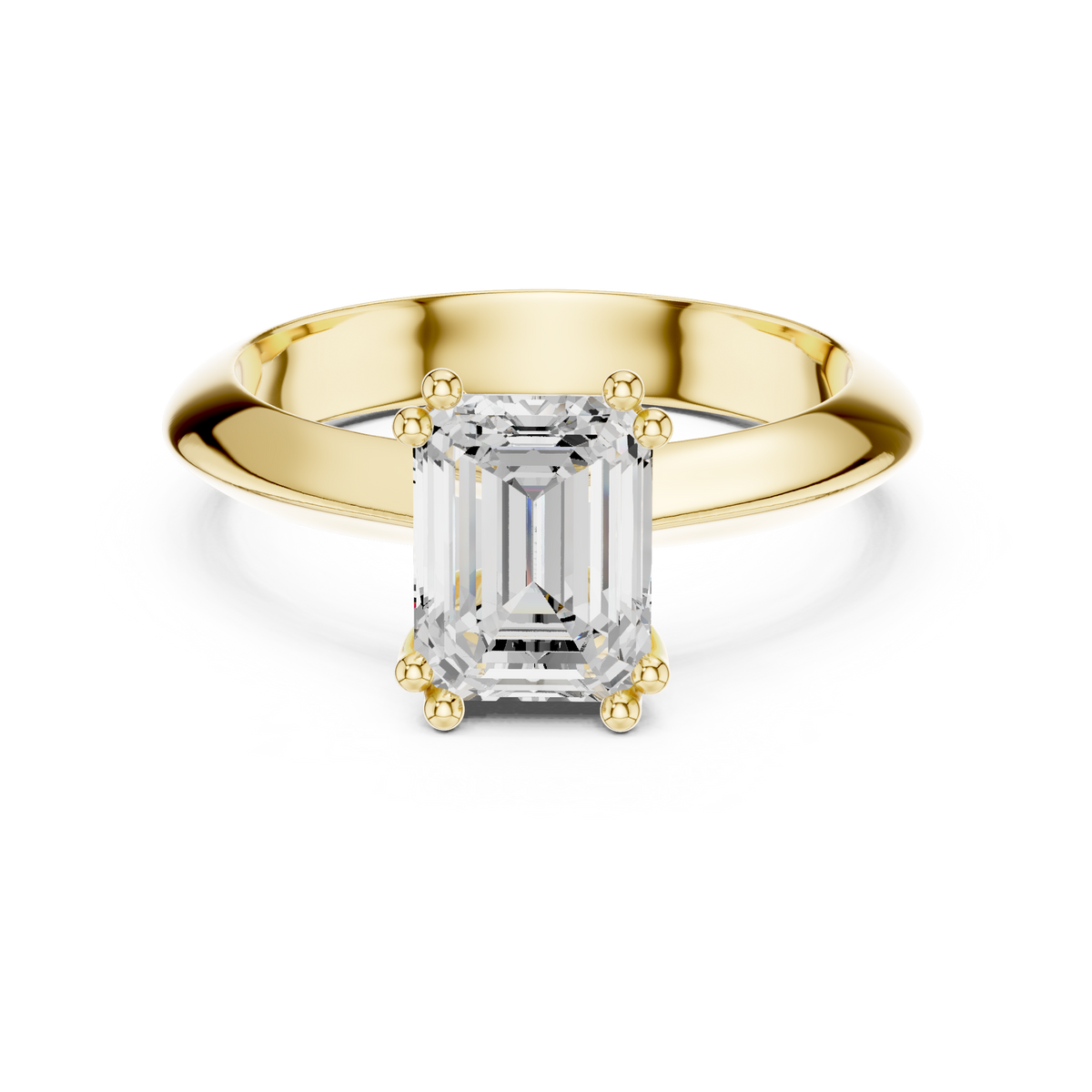 Emerald Knife Edge Solitaire Lab Grown Diamond Promise Ring