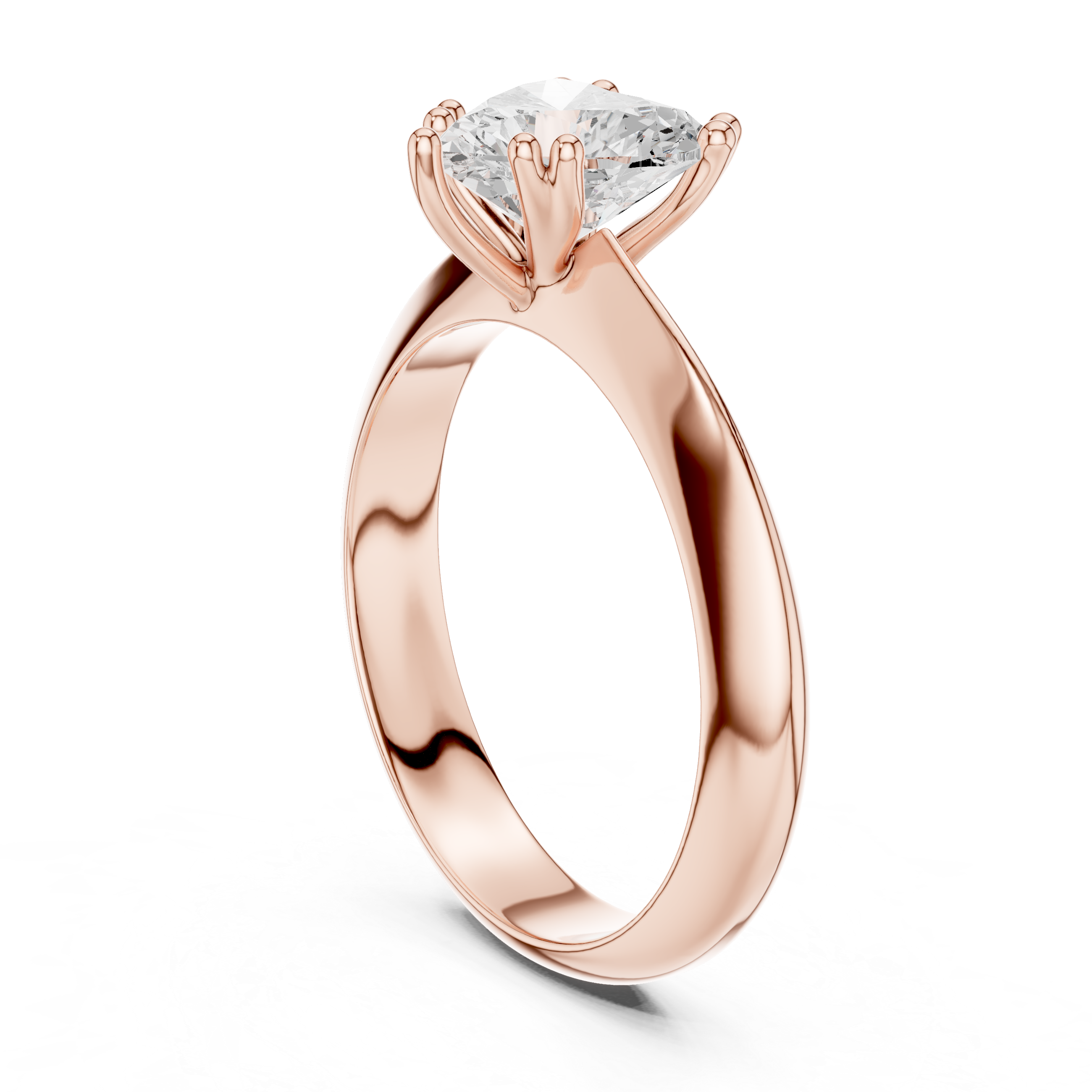 Heart Knife Edge Solitaire Lab Grown Diamond Promise Ring