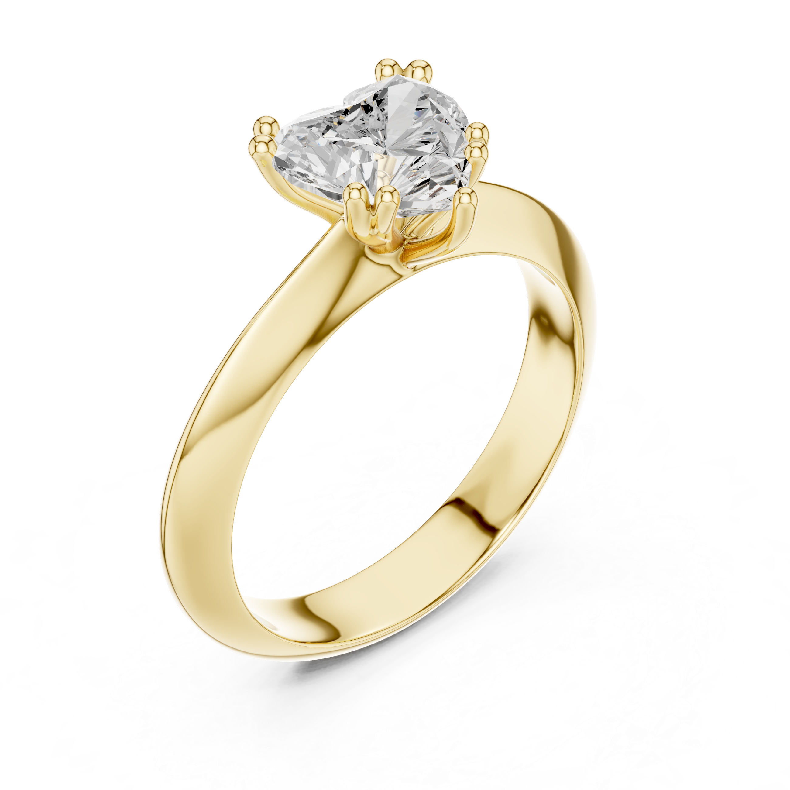 Heart Knife Edge Solitaire Lab Grown Diamond Promise Ring