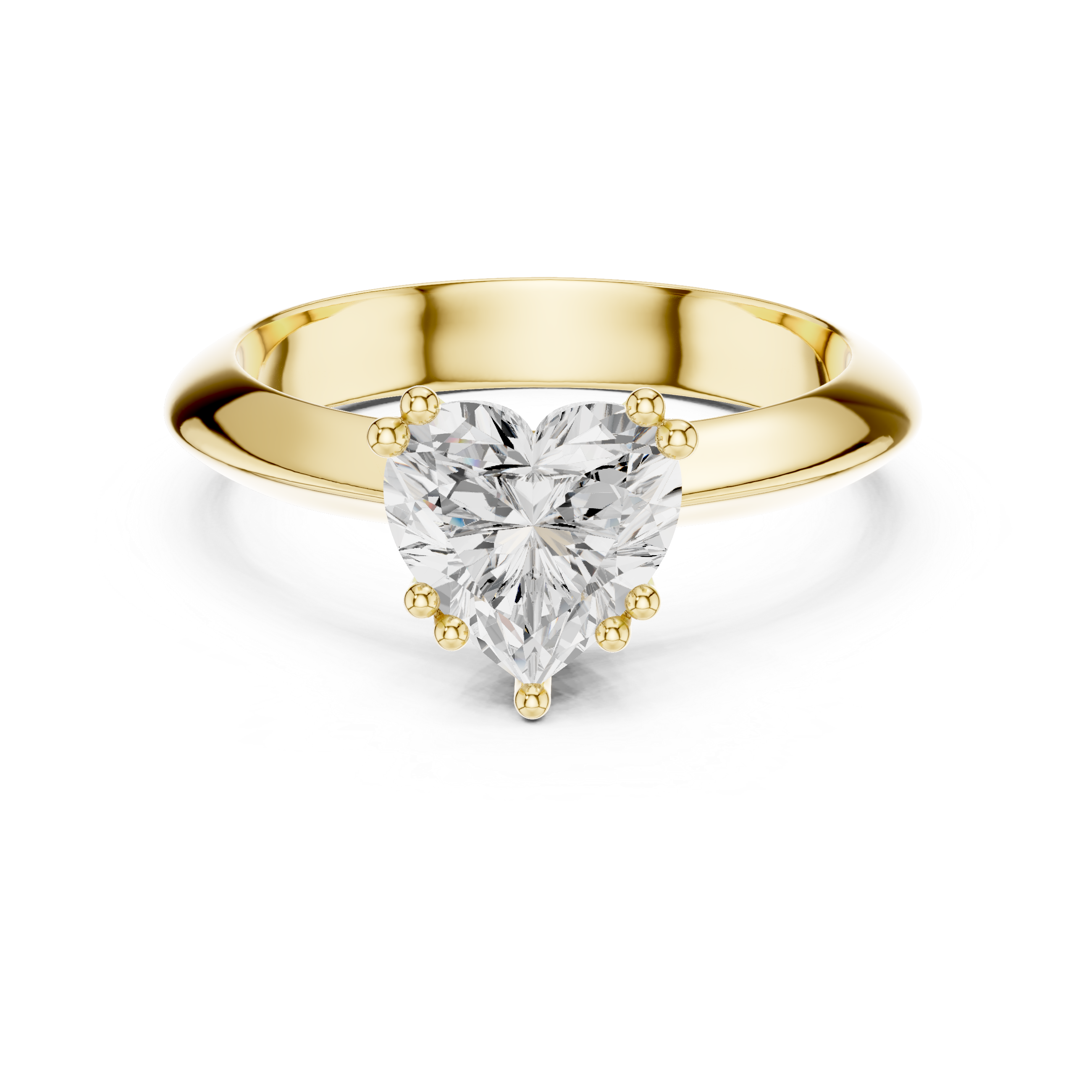 Heart Knife Edge Solitaire Lab Grown Diamond Promise Ring