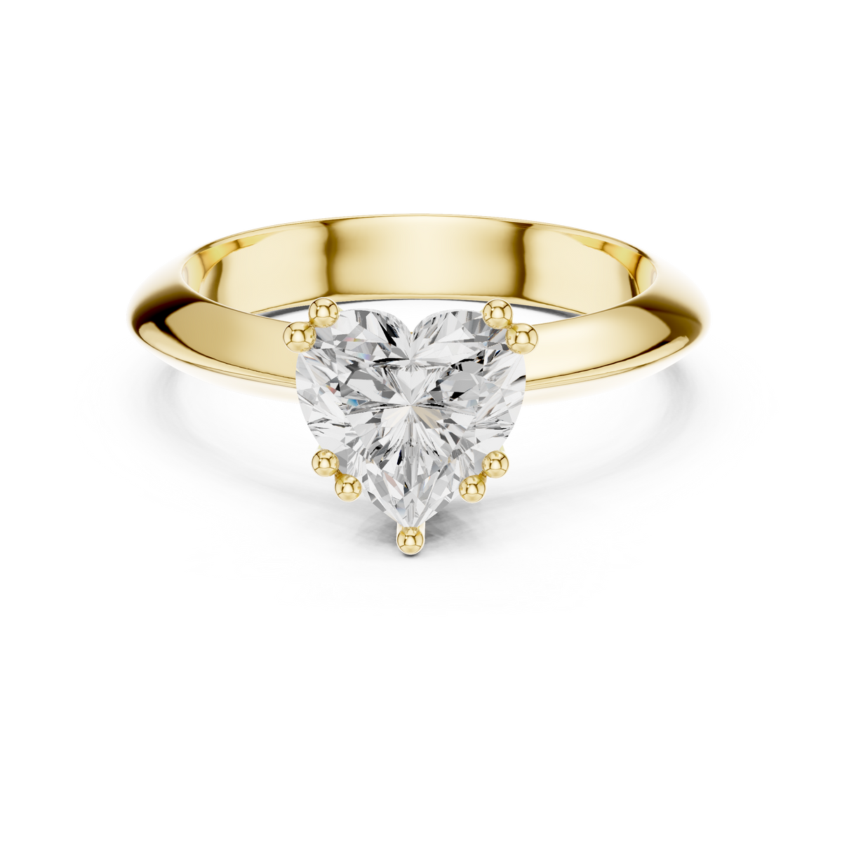 Heart Knife Edge Solitaire Lab Grown Diamond Promise Ring