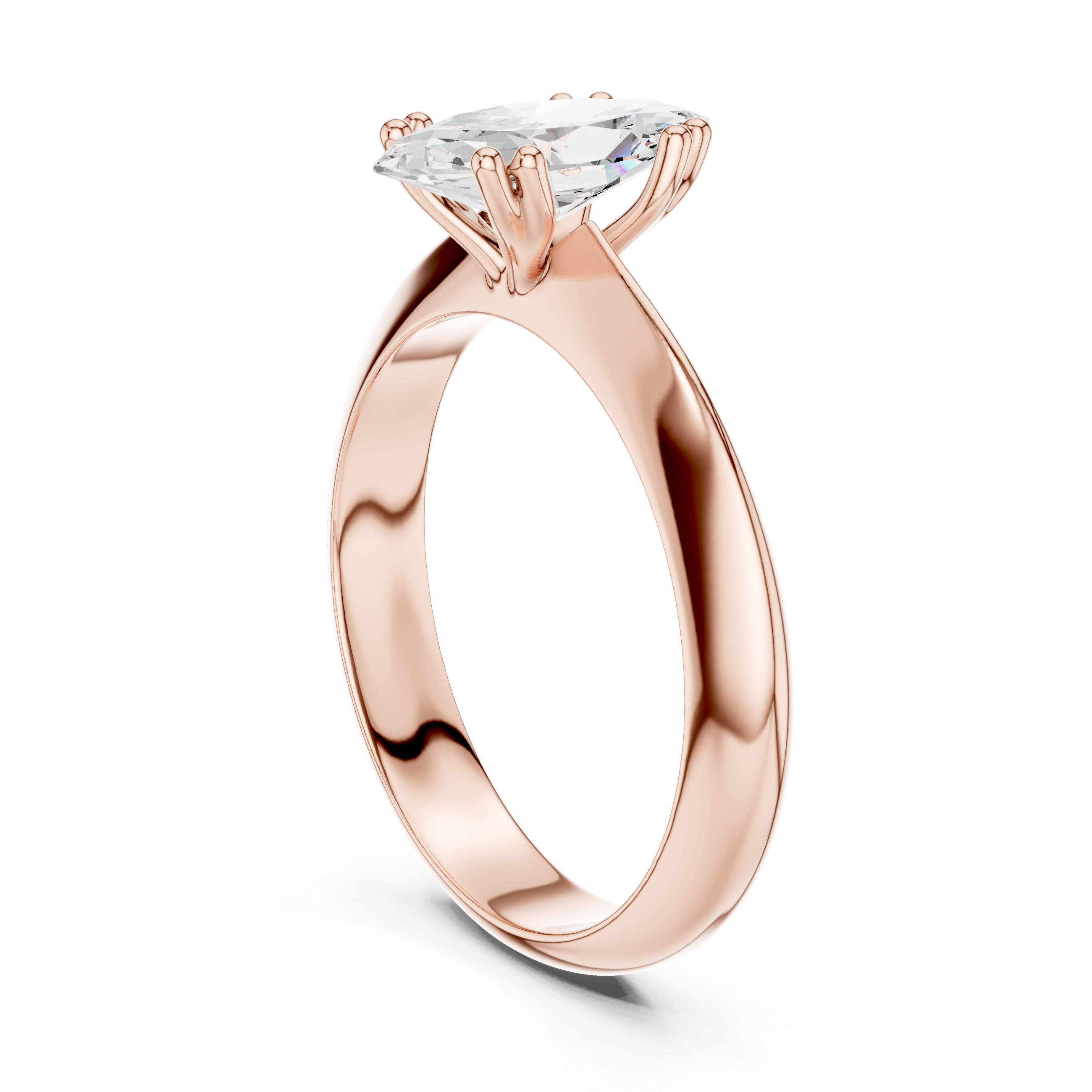 Marquise Knife Edge Solitaire Lab Grown Diamond Promise Ring