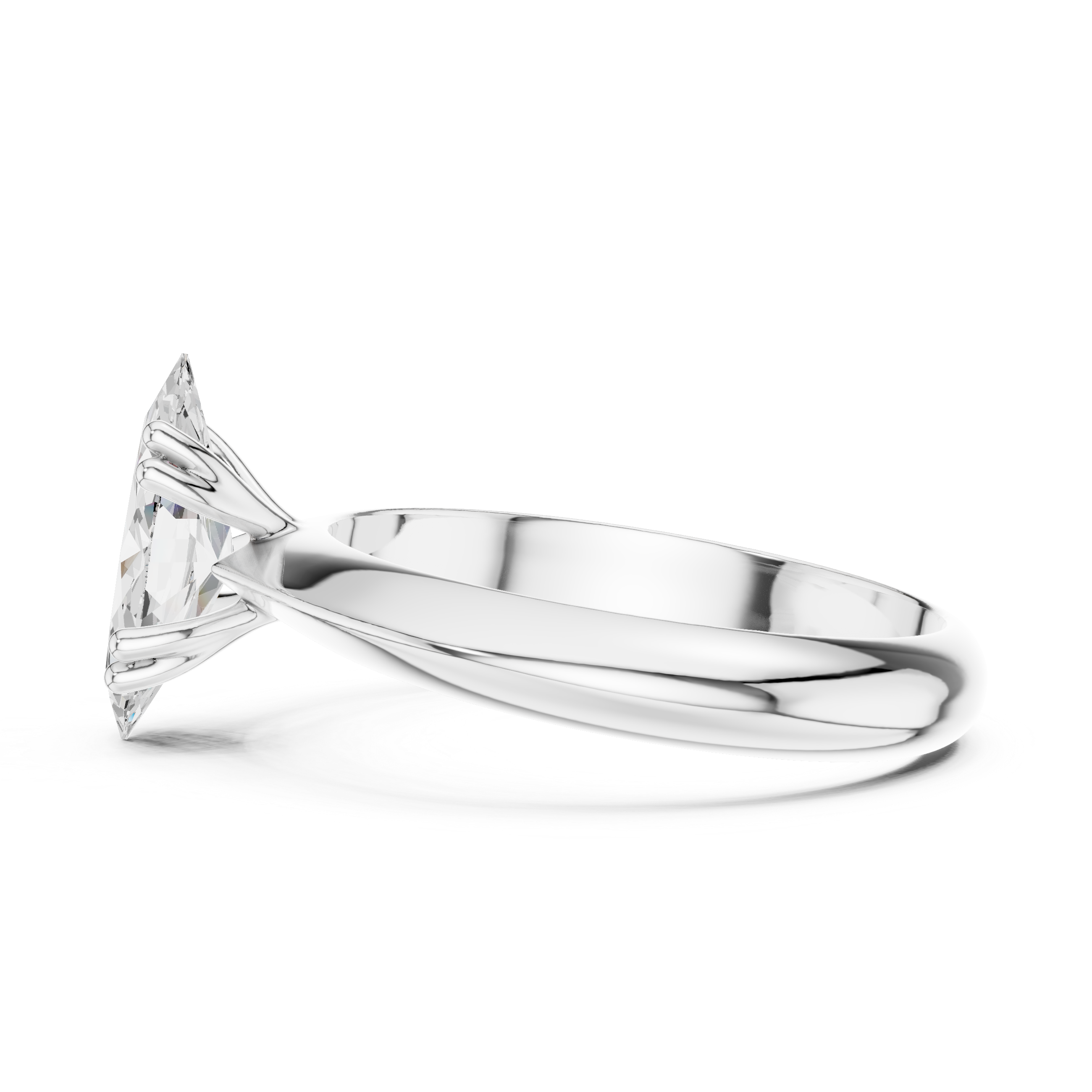 Marquise Knife Edge Solitaire Lab Grown Diamond Promise Ring