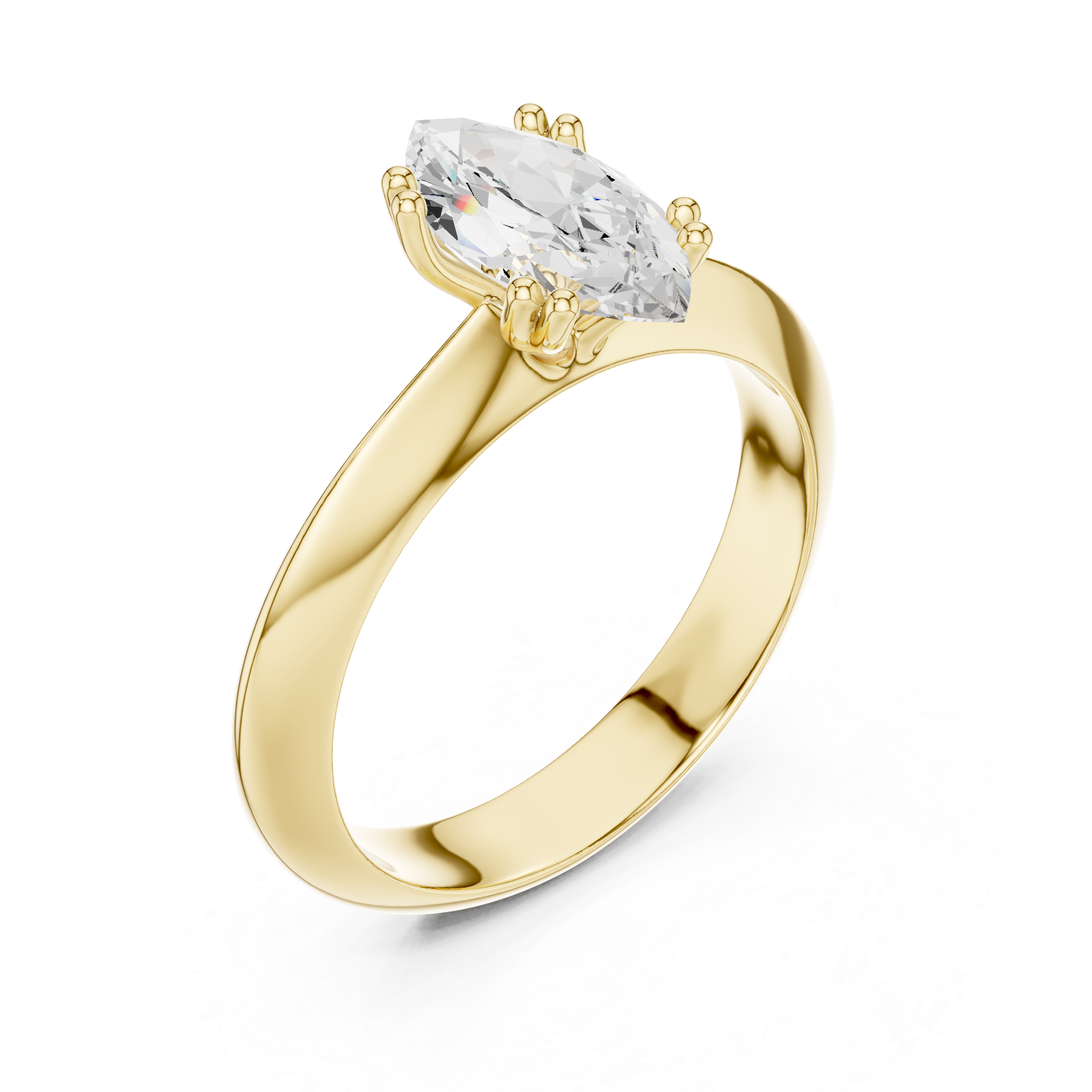 Marquise Knife Edge Solitaire Lab Grown Diamond Promise Ring