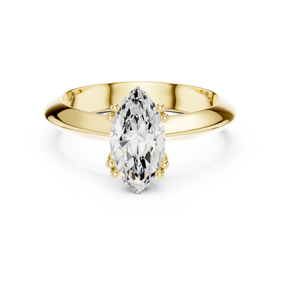 Marquise Knife Edge Solitaire Lab Grown Diamond Promise Ring