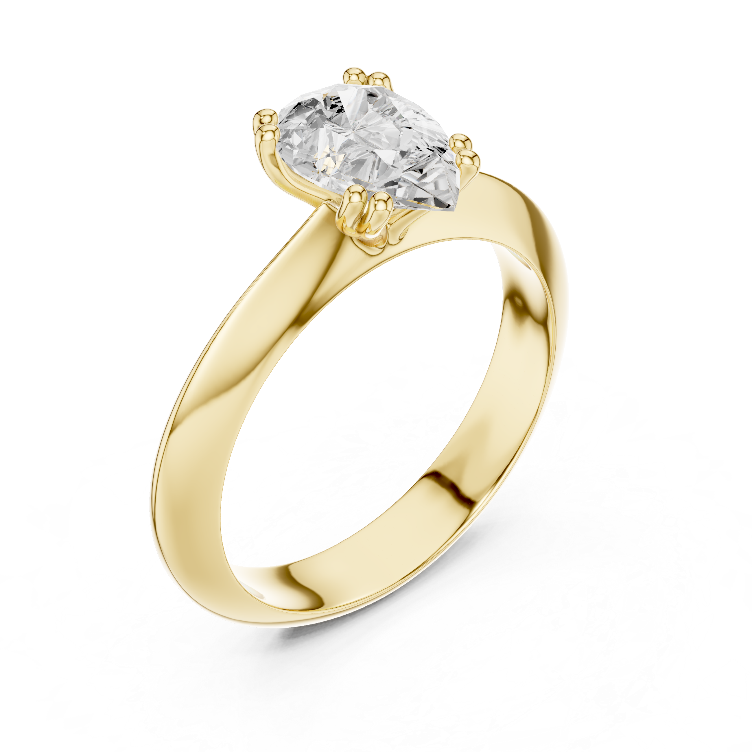 Pear Knife Edge Solitaire Lab Grown Diamond Promise Ring