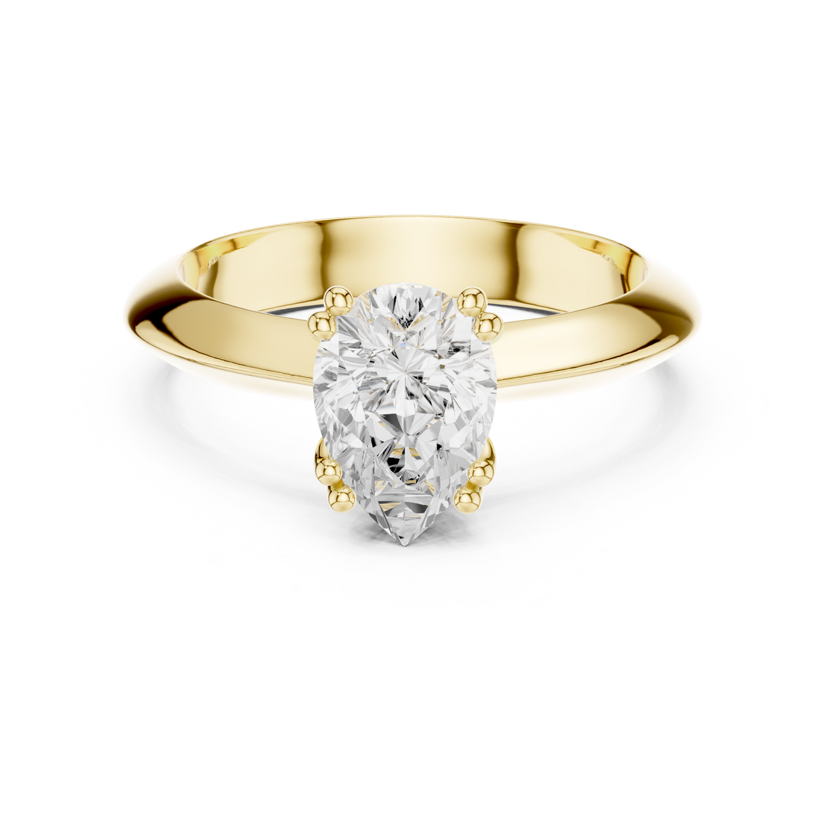 Pear Knife Edge Solitaire Lab Grown Diamond Promise Ring