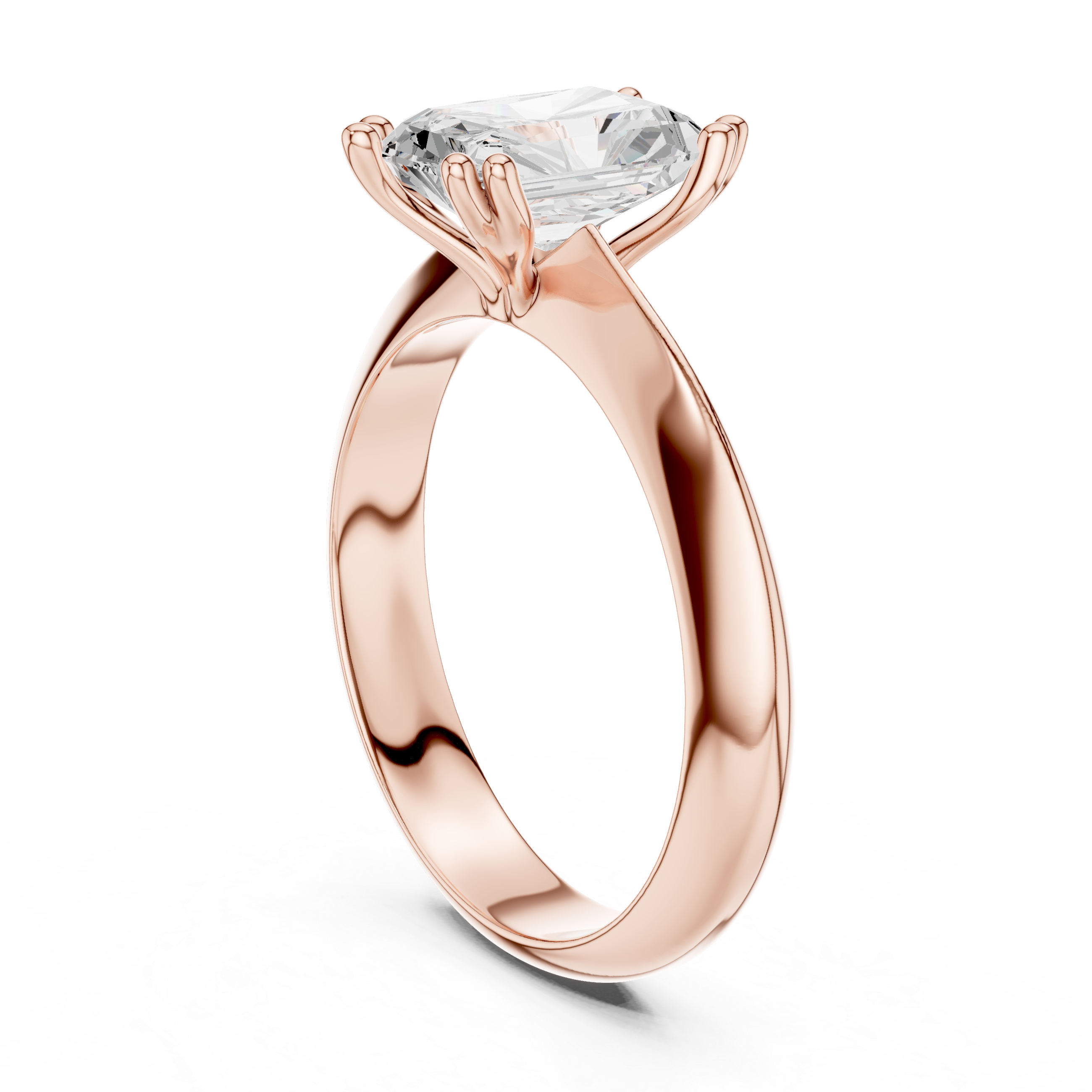 Radiant Knife Edge Solitaire Lab Grown Diamond Promise Ring