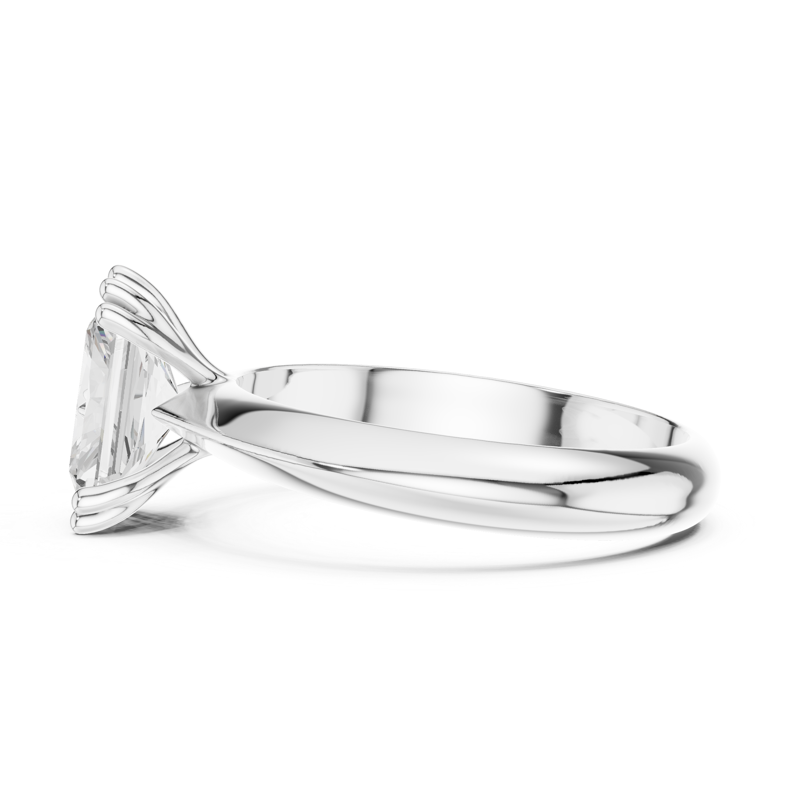 Radiant Knife Edge Solitaire Lab Grown Diamond Promise Ring