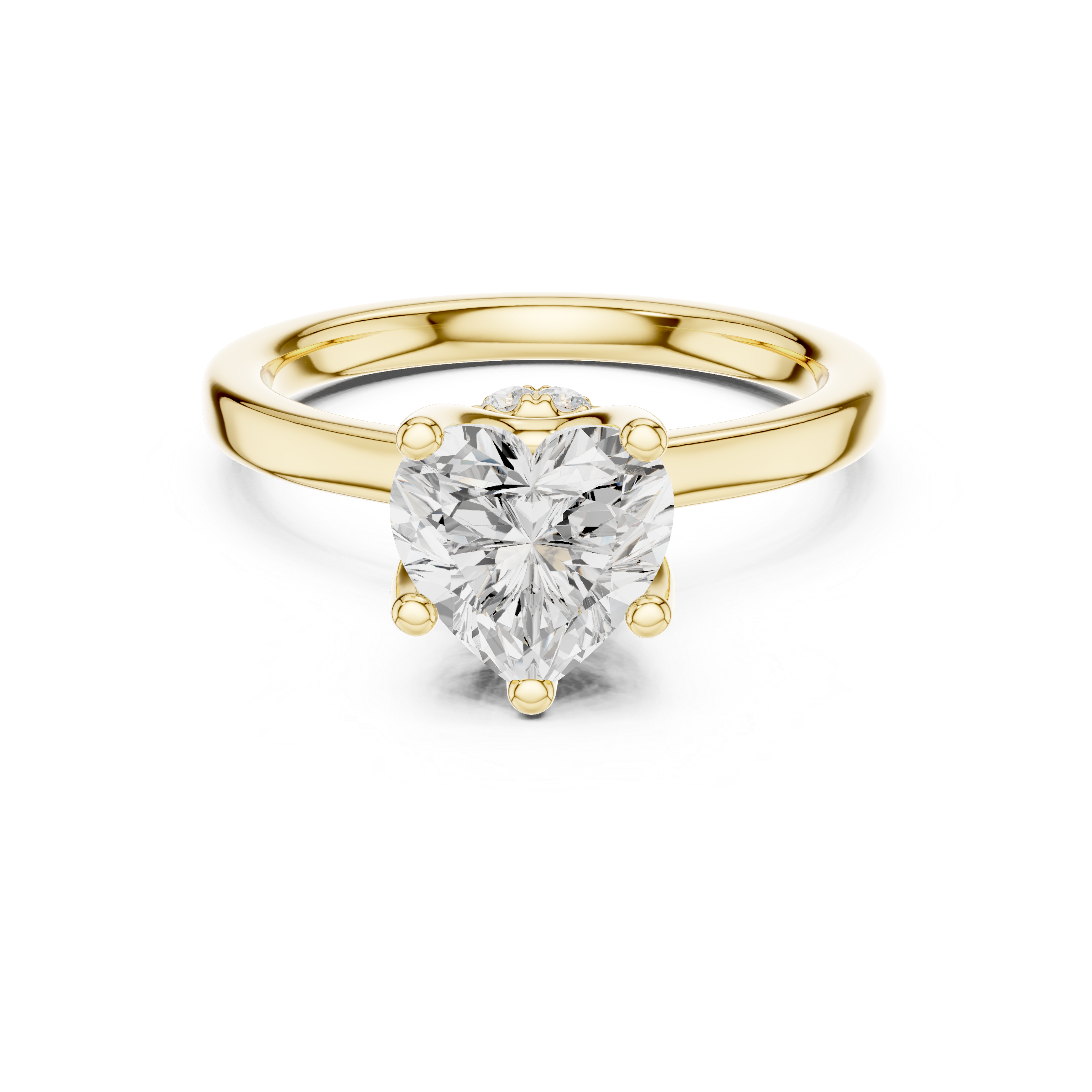 Heart Solitaire Diamond With Wrap Hidden Halo Ring