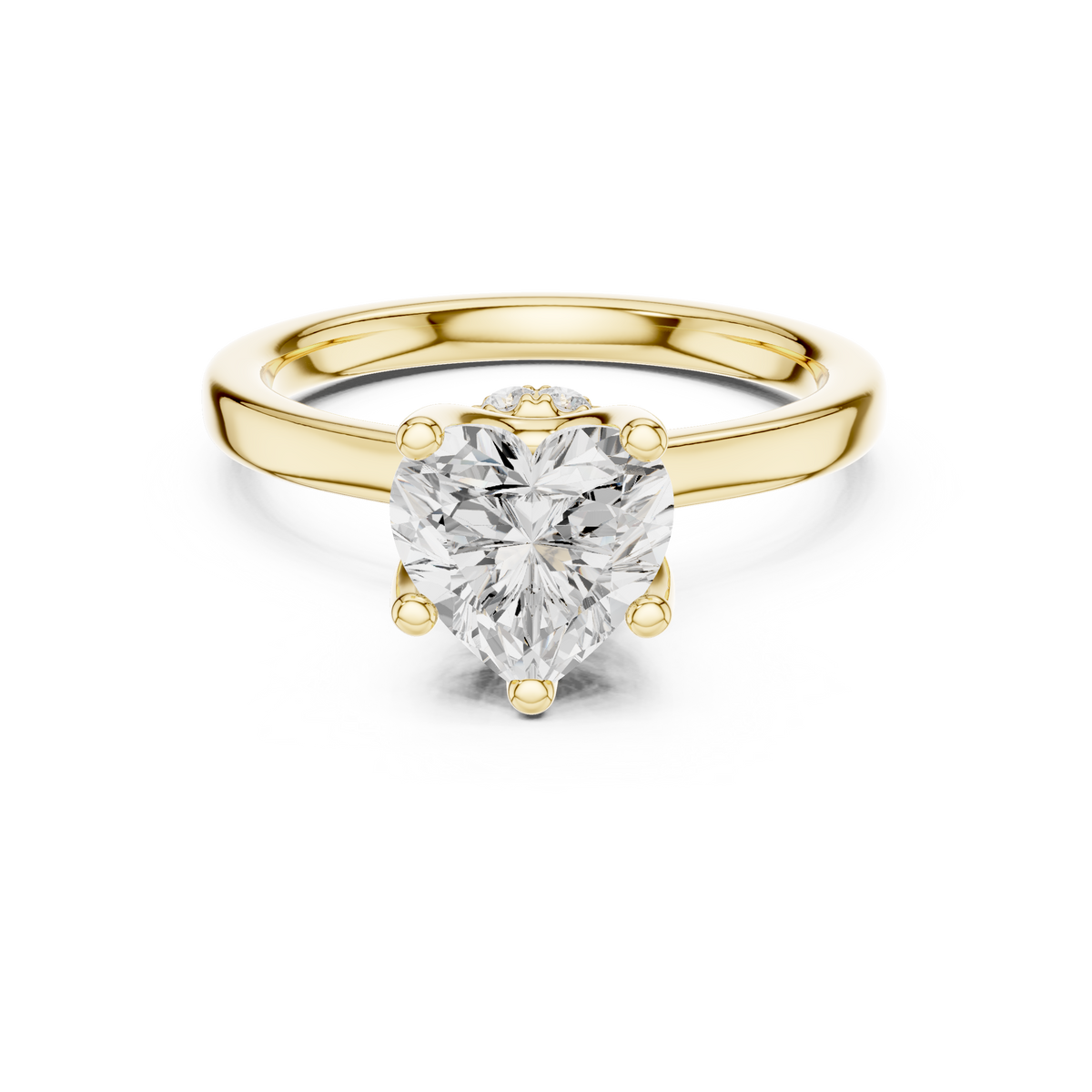 Heart Solitaire Diamond With Wrap Hidden Halo Ring