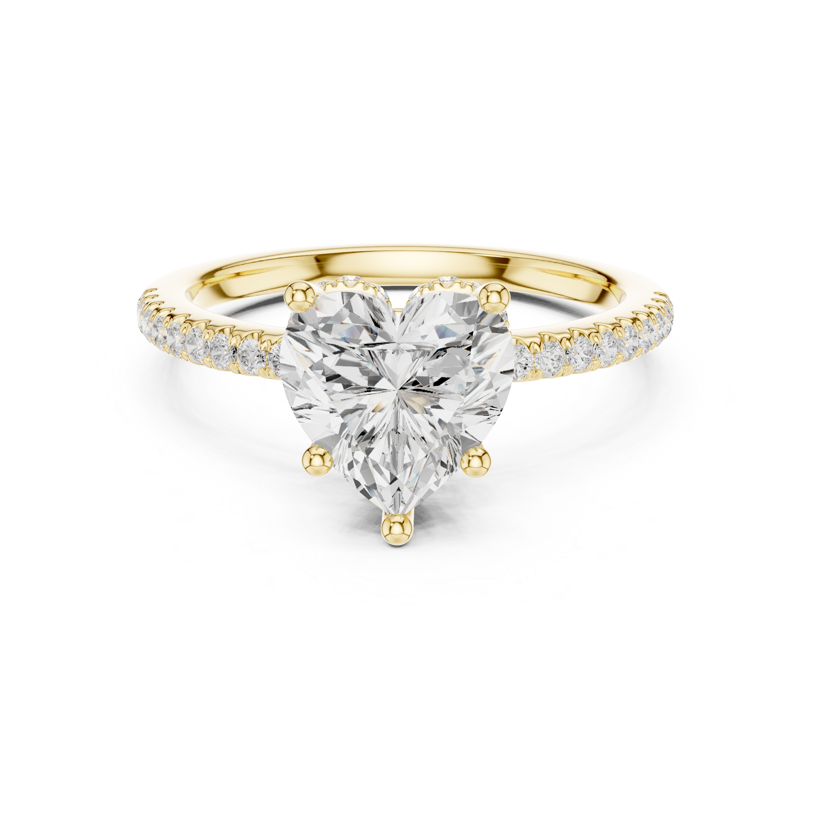Heart Diamond Hidden Halo Engagement Ring