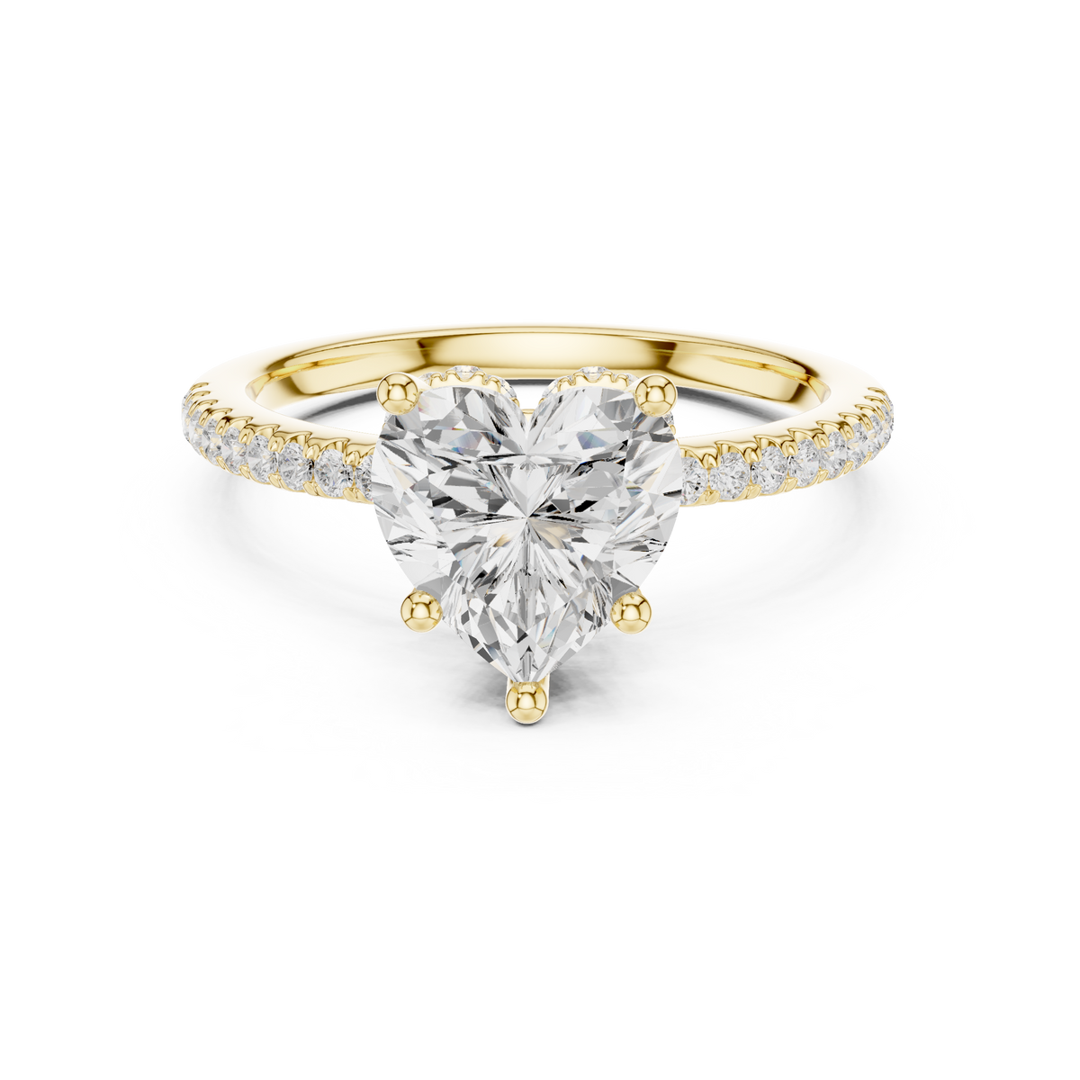 Heart Diamond Hidden Halo Engagement Ring