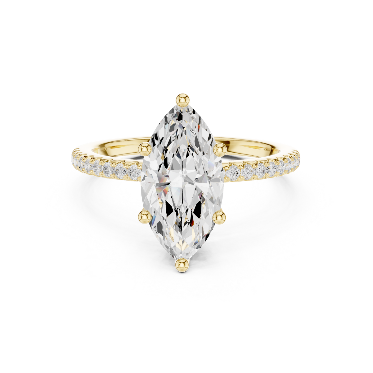Marquise Diamond Hidden Halo Engagement Ring