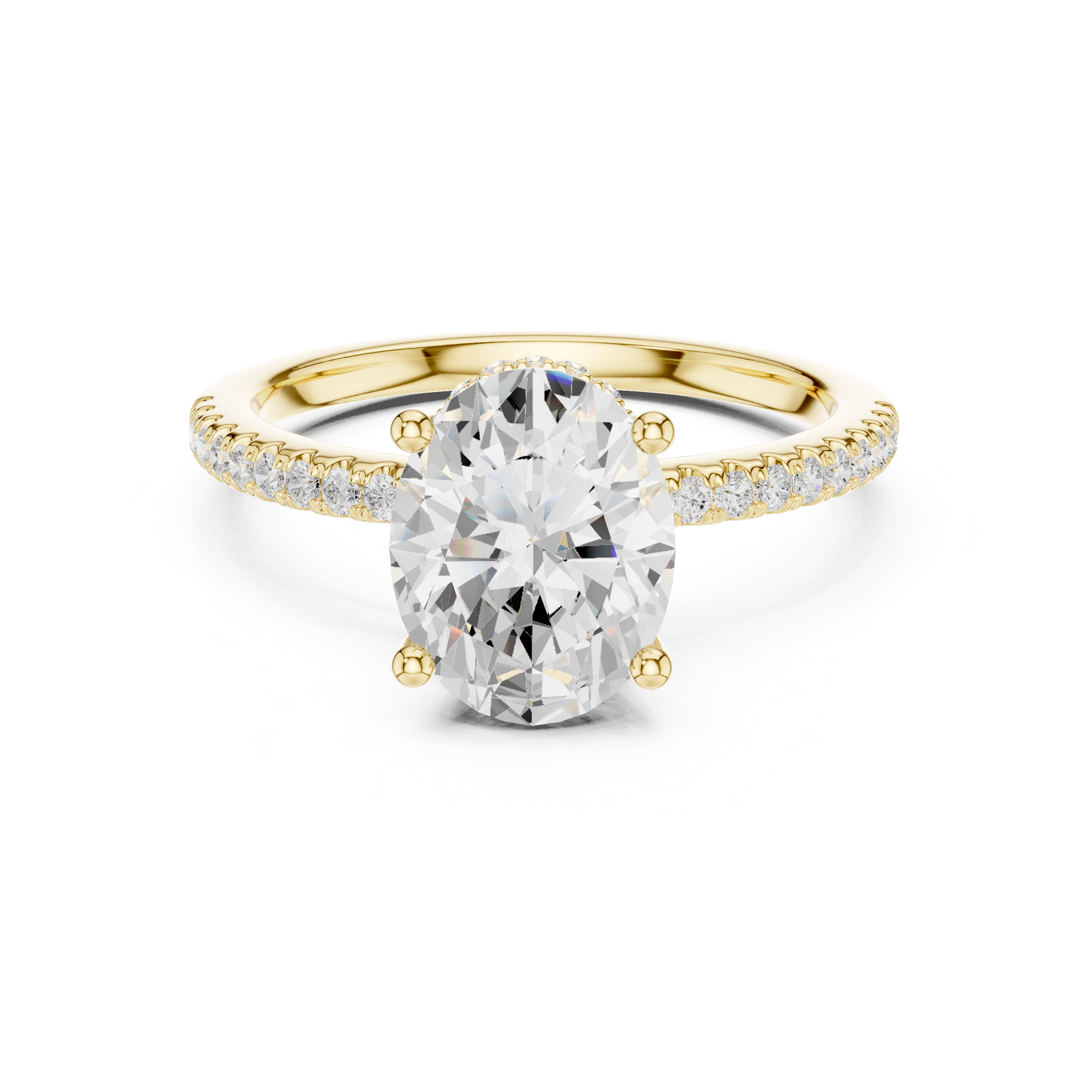 Oval Diamond Hidden Halo Engagement Ring