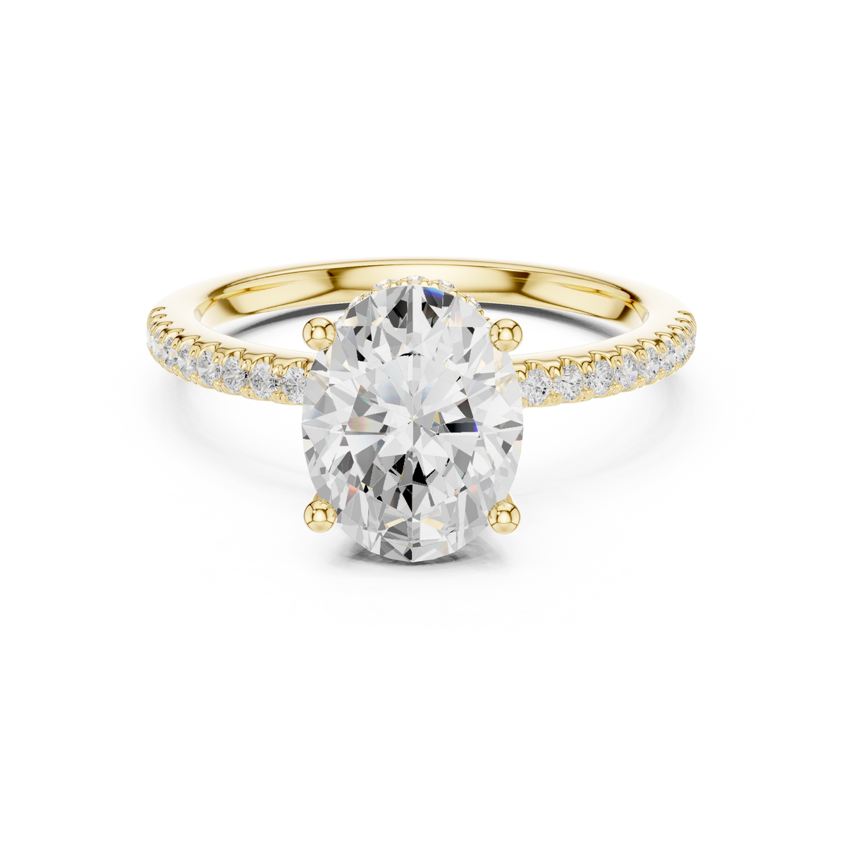 Oval Diamond Hidden Halo Engagement Ring