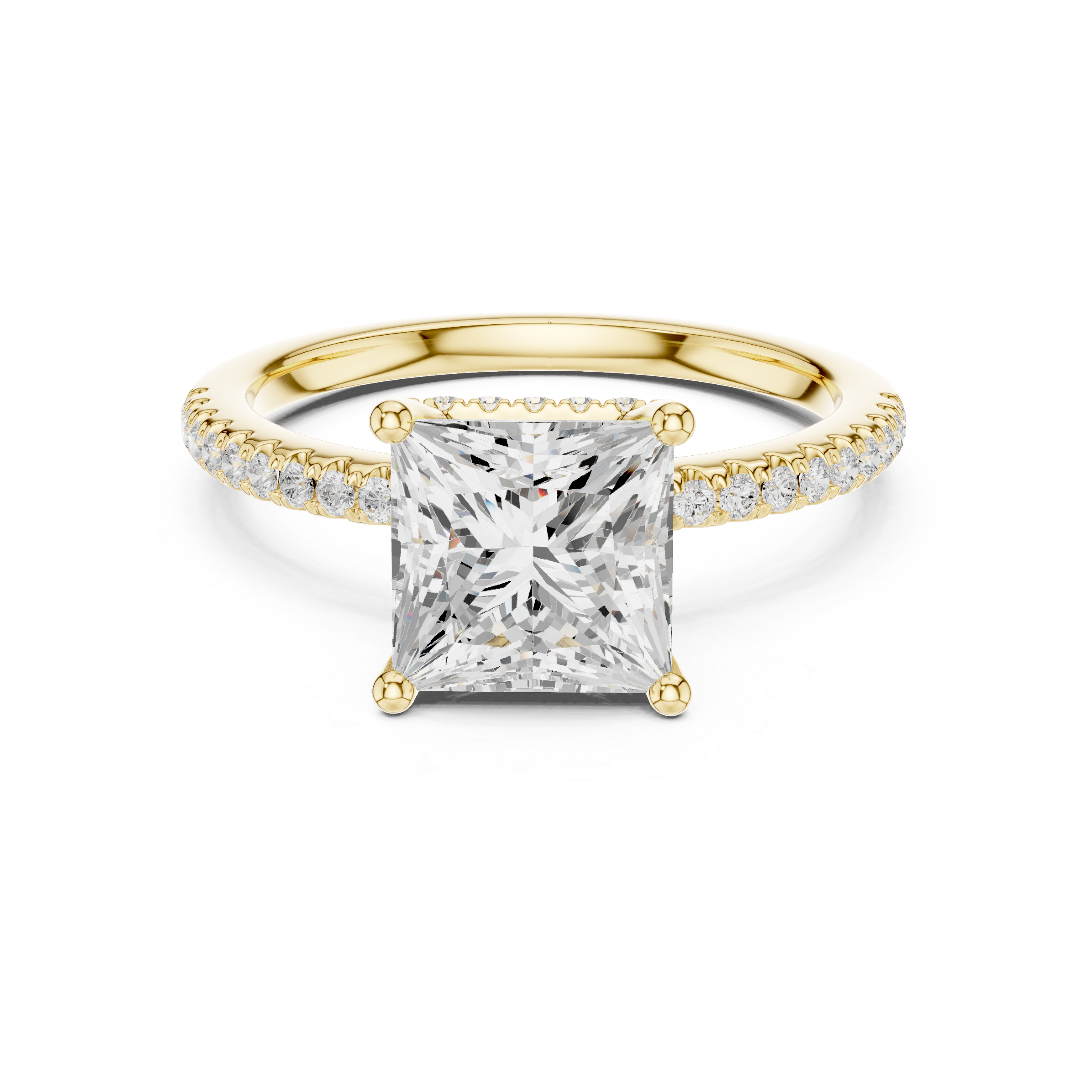 Princess Diamond Hidden Halo Engagement Ring