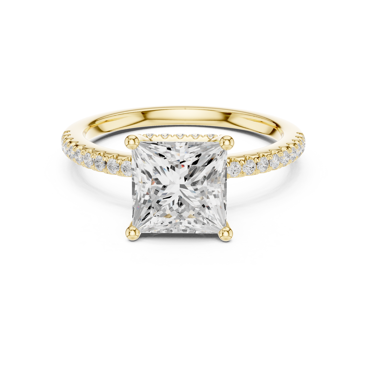 Princess Diamond Hidden Halo Engagement Ring