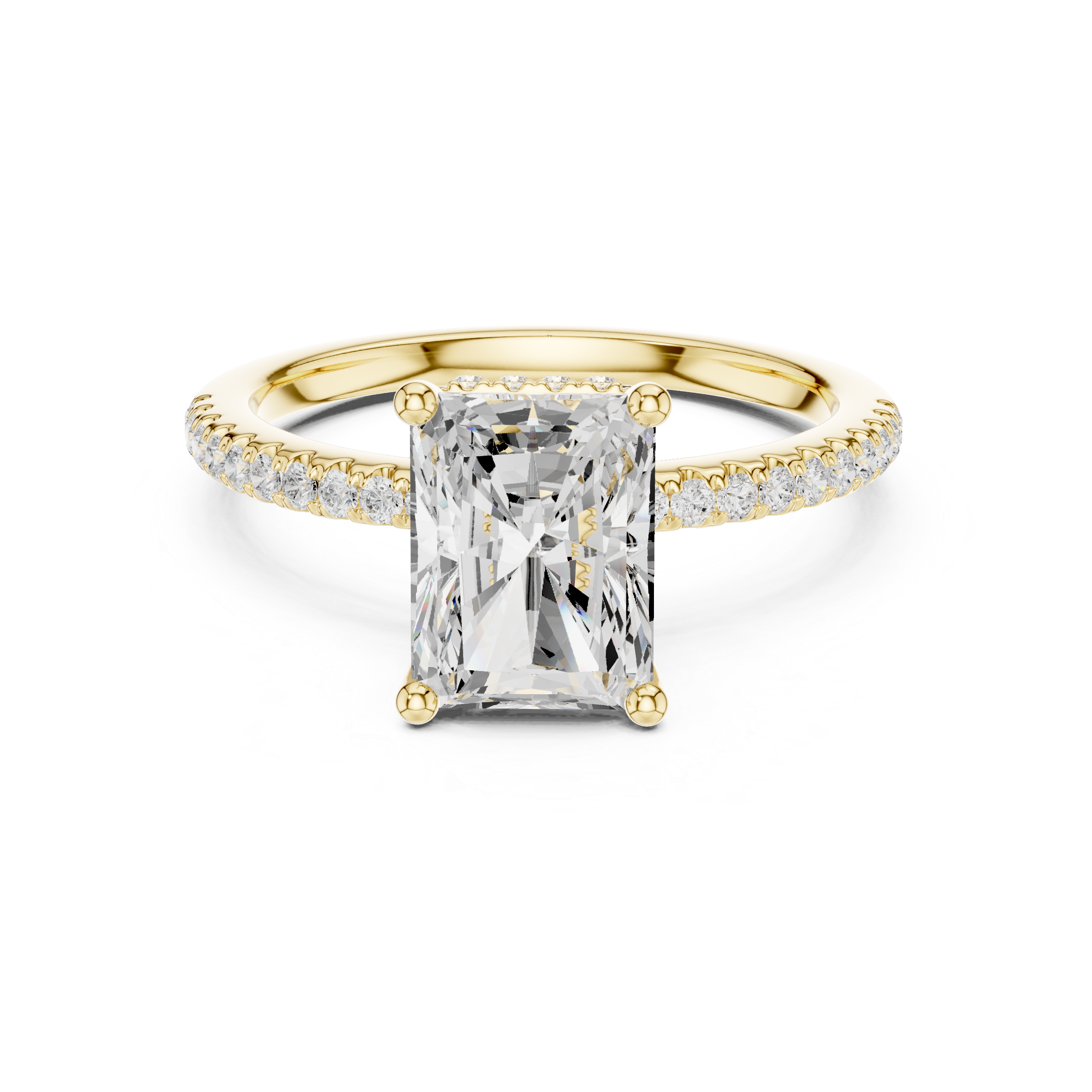 Radiant Diamond Hidden Halo Engagement Ring