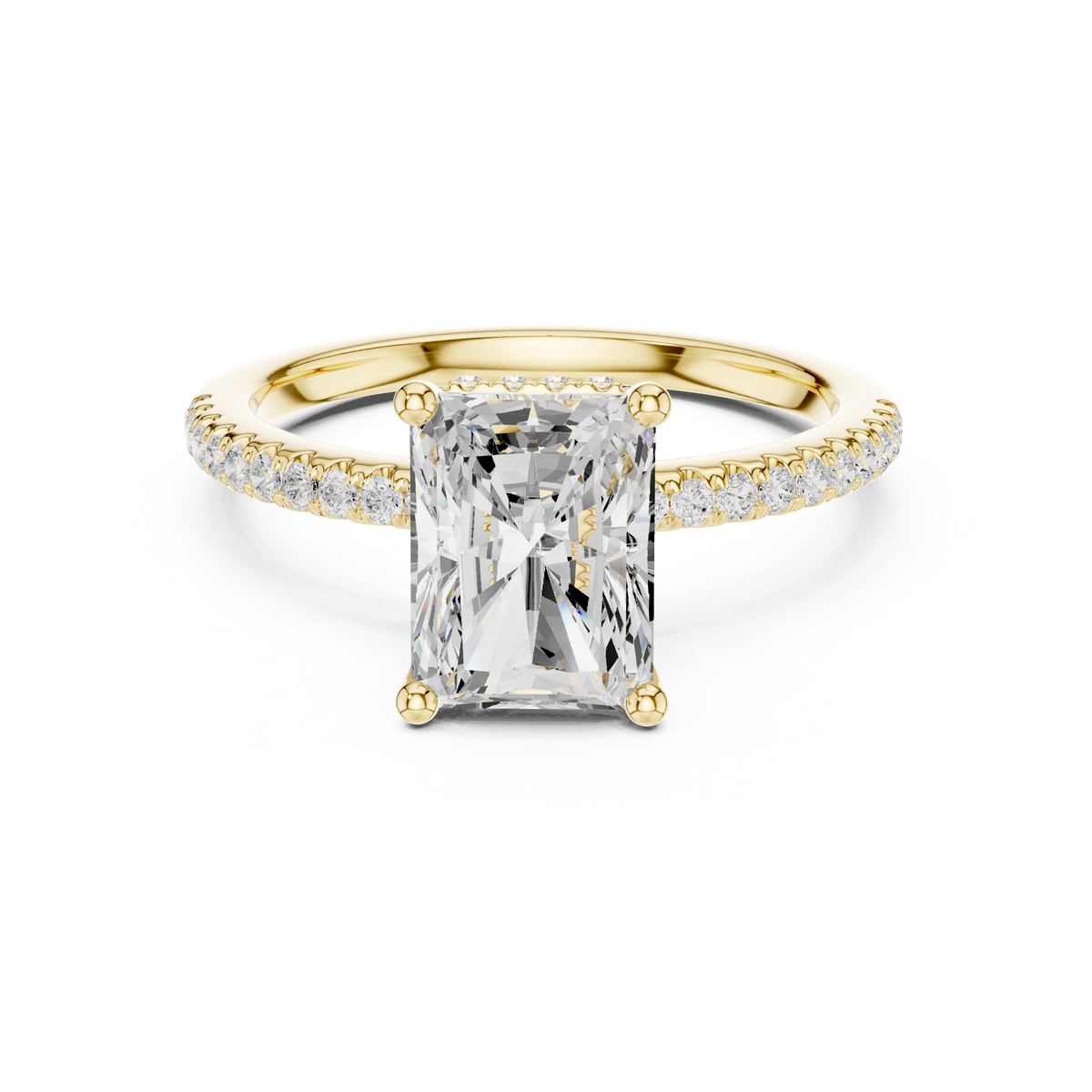 Radiant Diamond Hidden Halo Engagement Ring