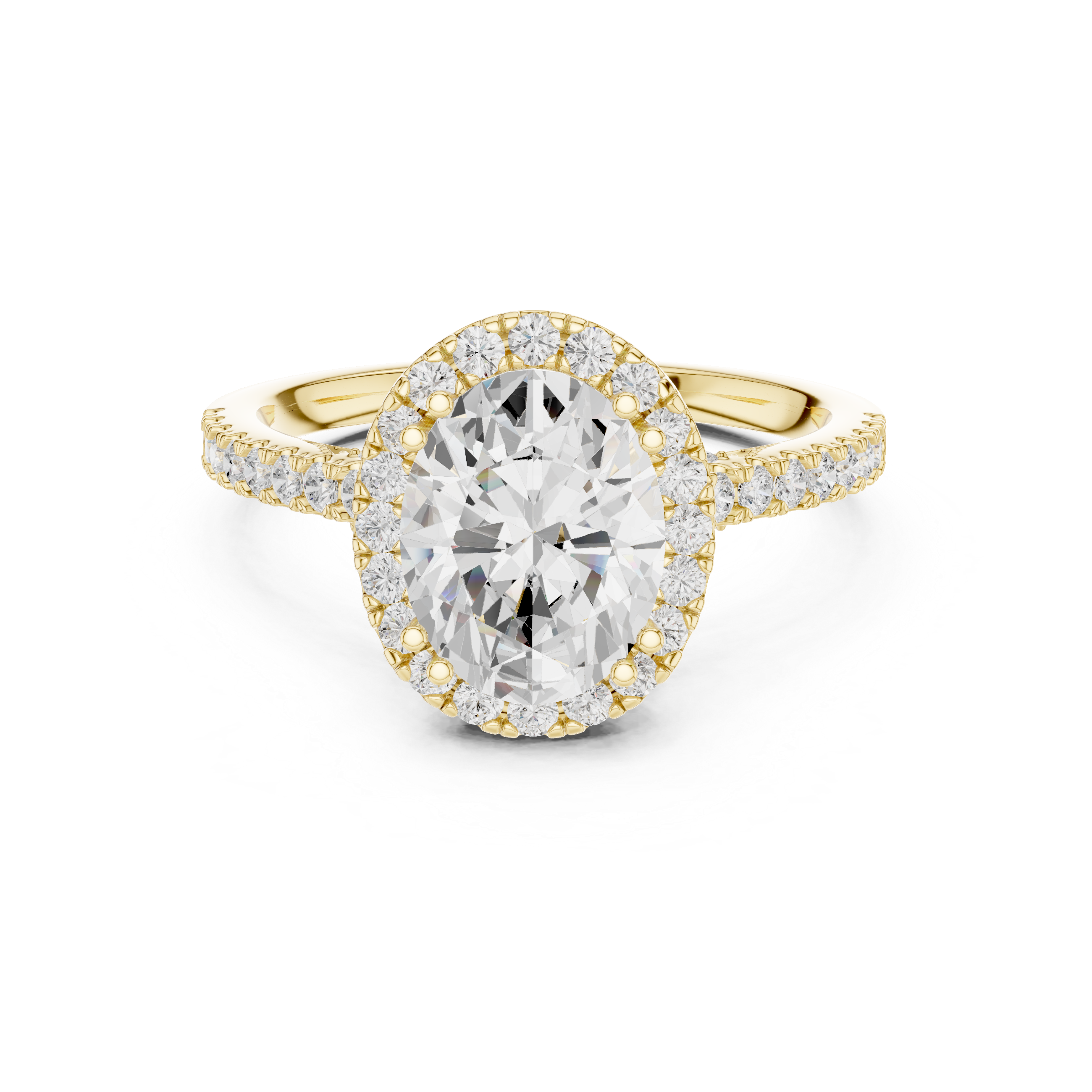 Vintage Inspired Oval Cut Halo Wedding Ring