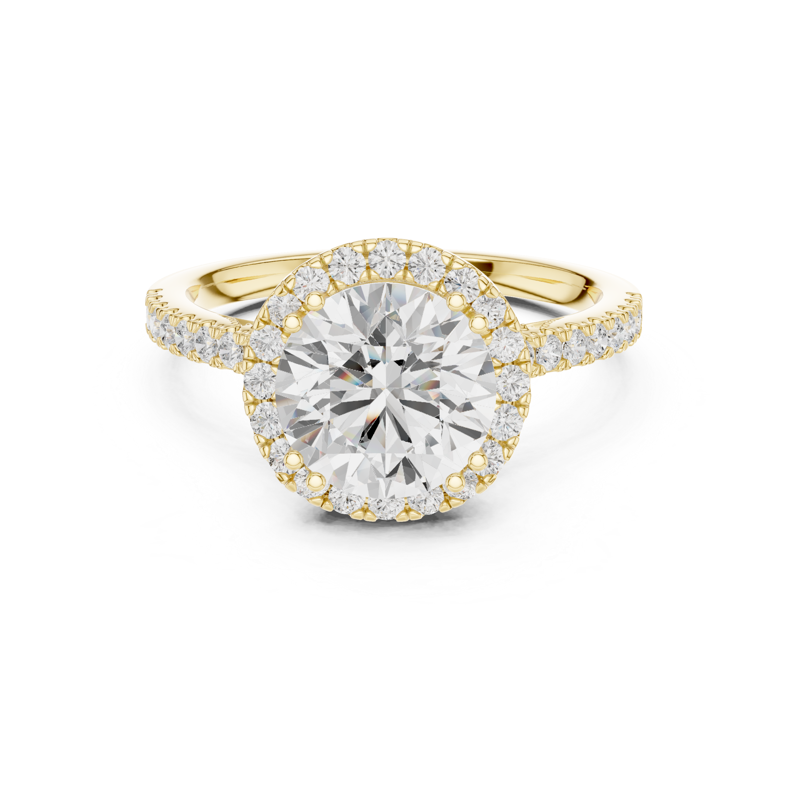 Vintage Inspired Round Cut Halo Wedding Ring