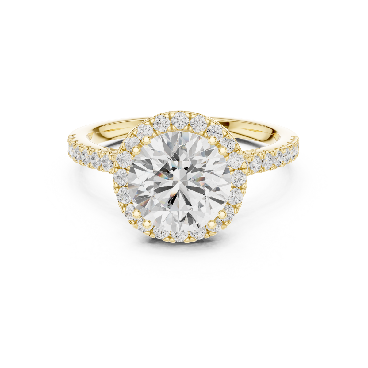 Vintage Inspired Round Cut Halo Wedding Ring