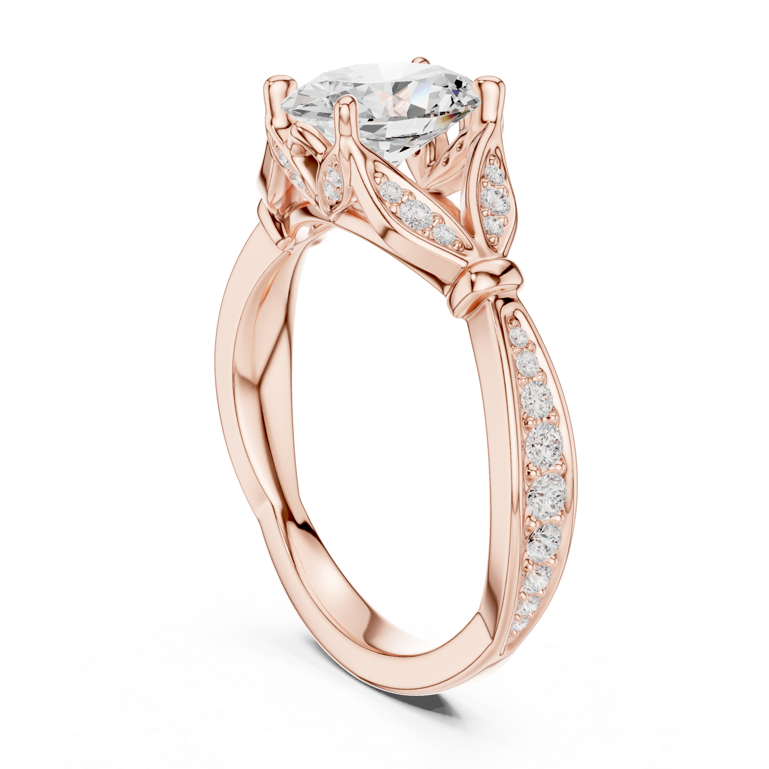 Vintage Inspired Oval Cut Lab Diamond Engagement Ring