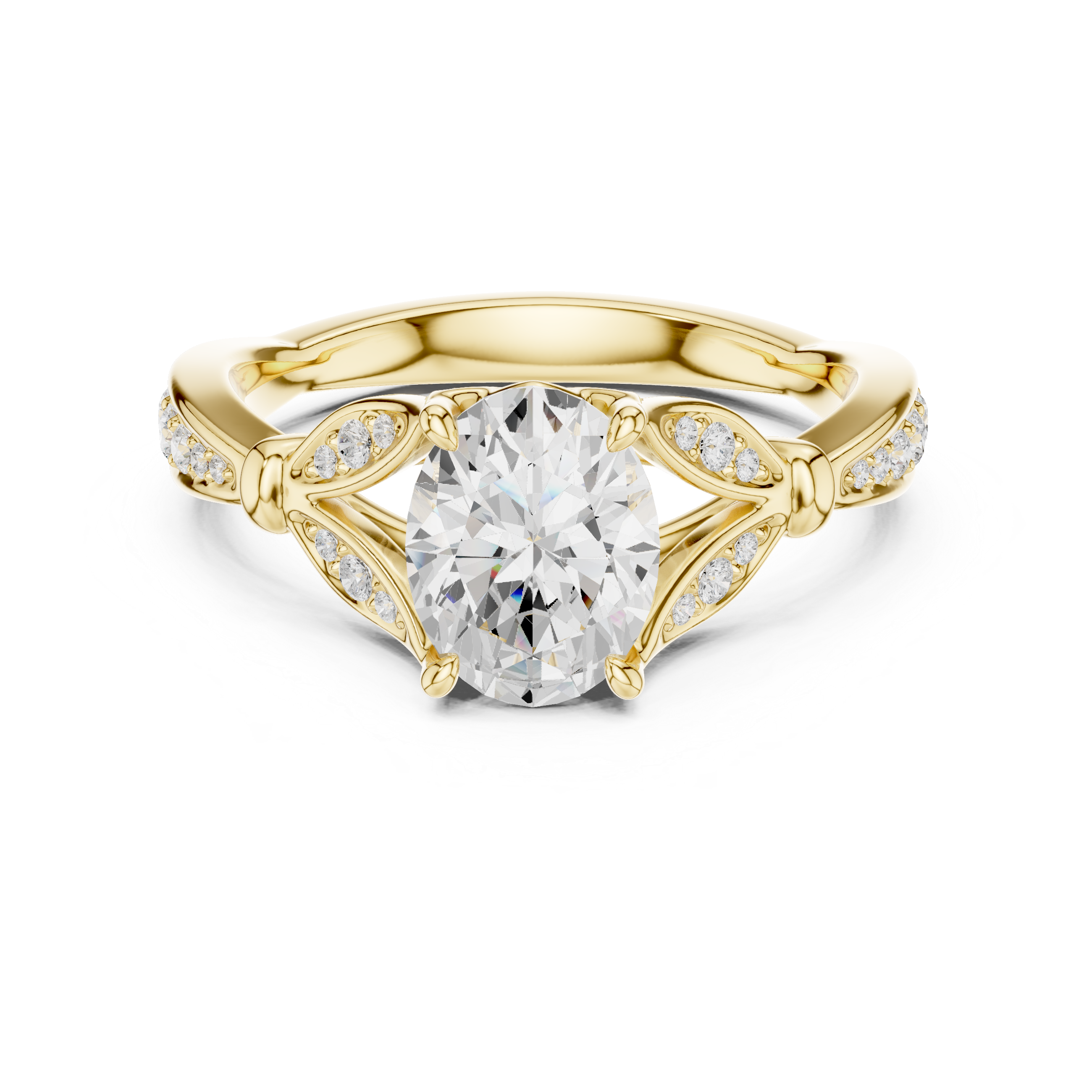 Vintage Inspired Oval Cut Lab Diamond Engagement Ring