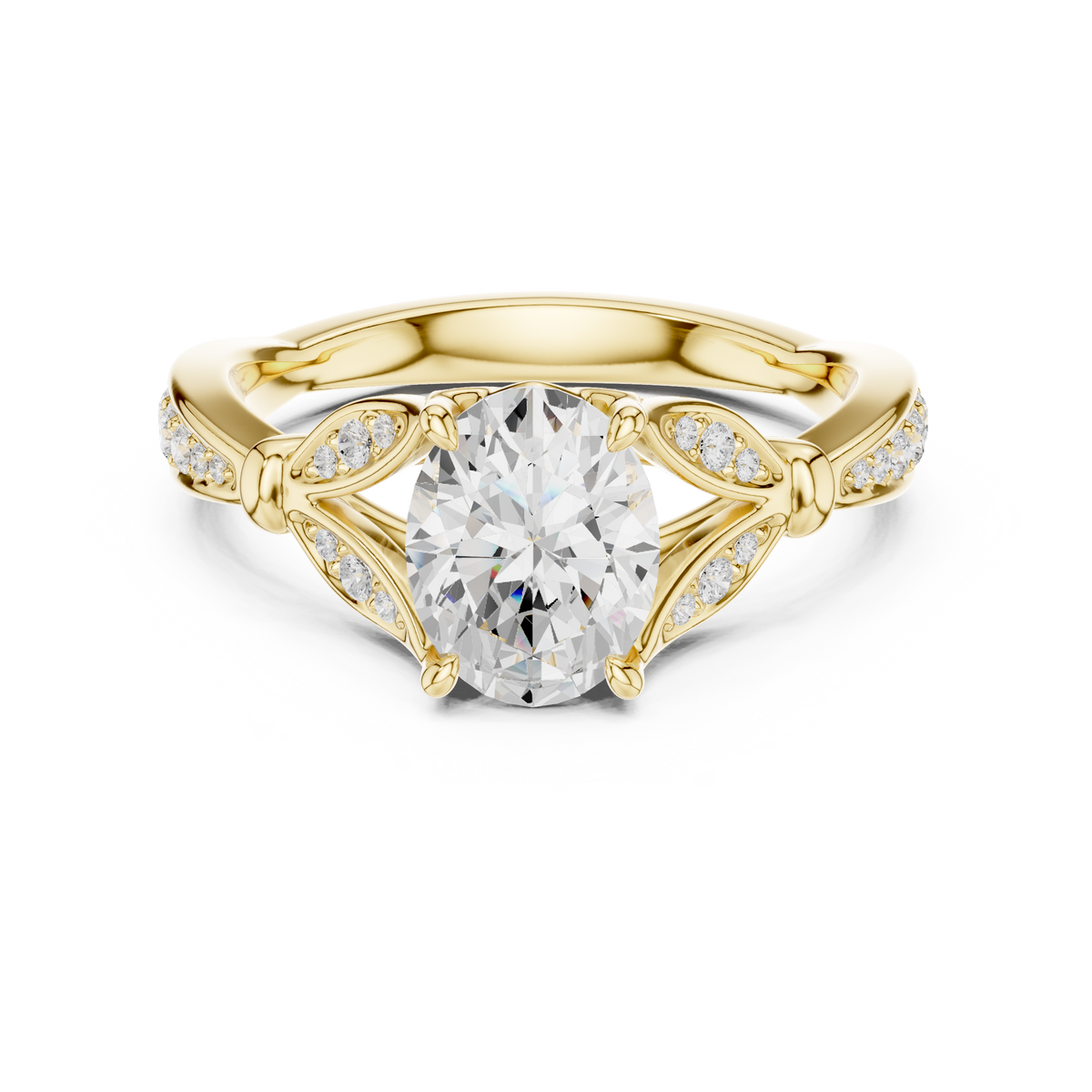 Vintage Inspired Oval Cut Lab Diamond Engagement Ring