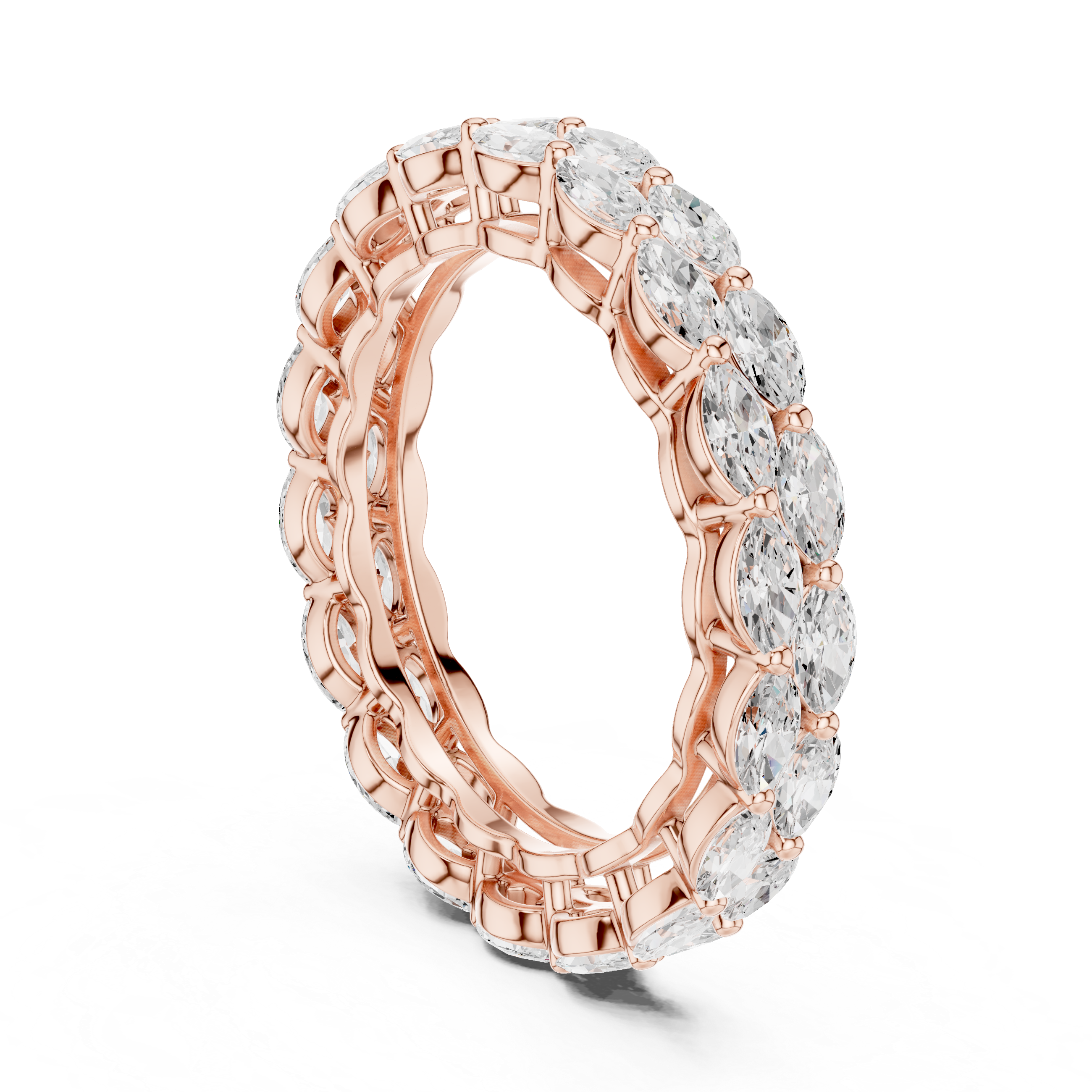 Double Row Marquise Diamond Eternity Band