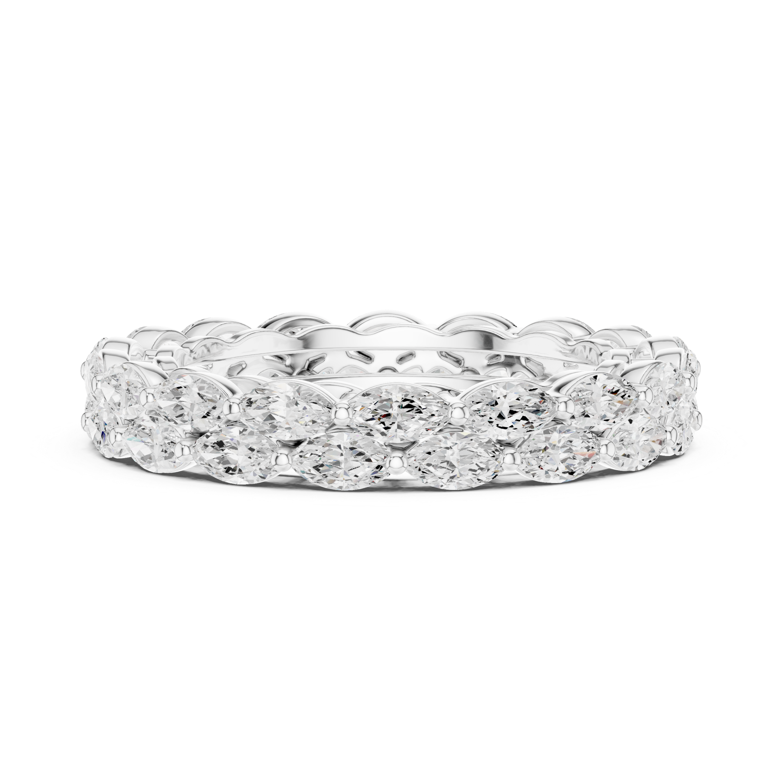 Double Row Marquise Diamond Eternity Band
