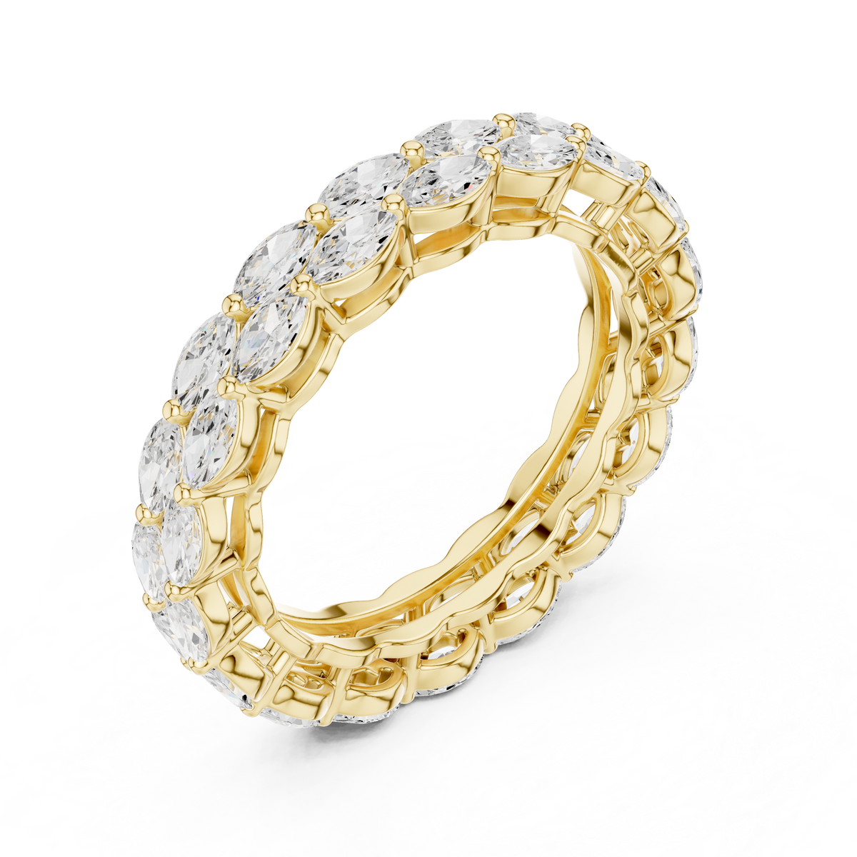 Double Row Marquise Diamond Eternity Band