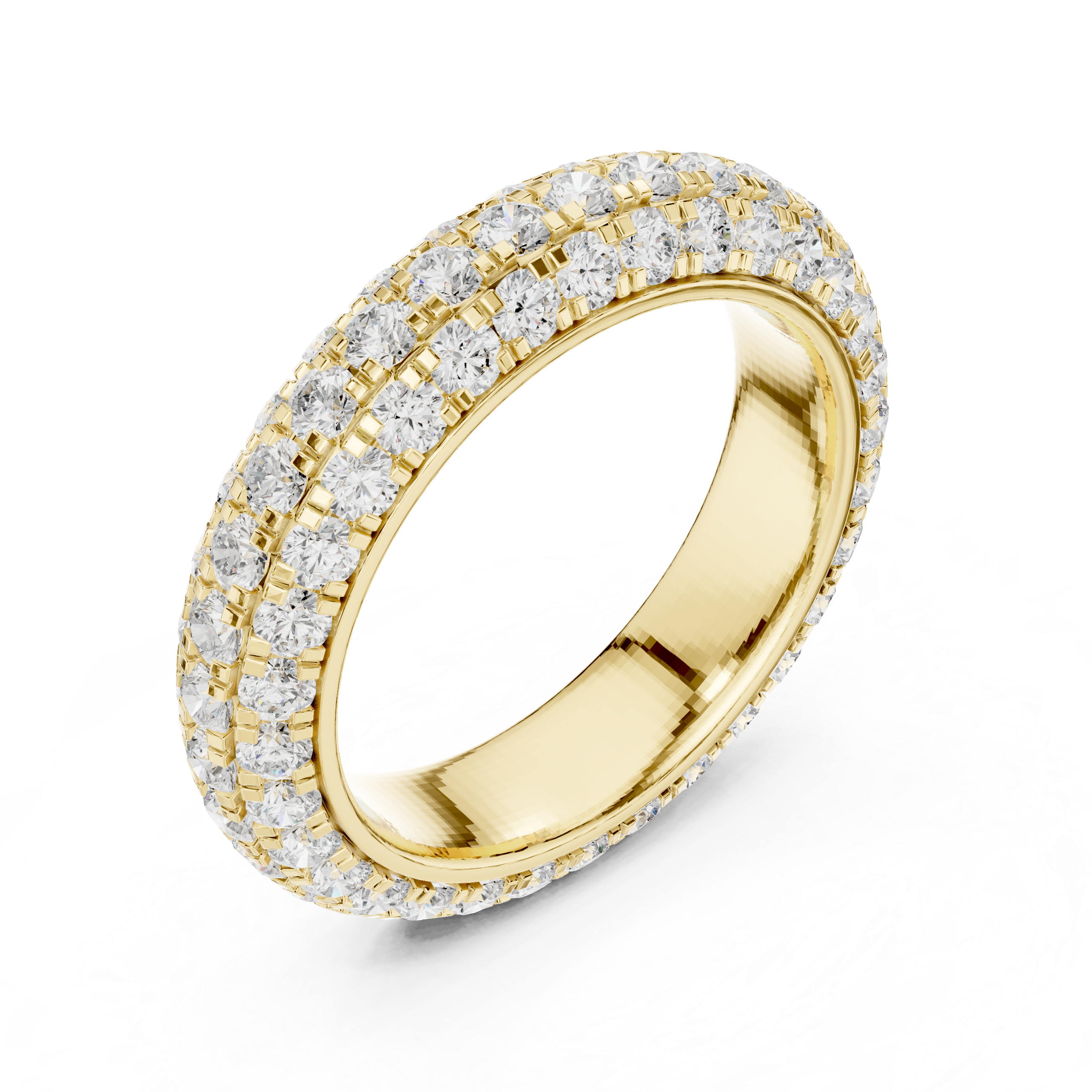 Triple Row Pave Diamond Anniversary Band