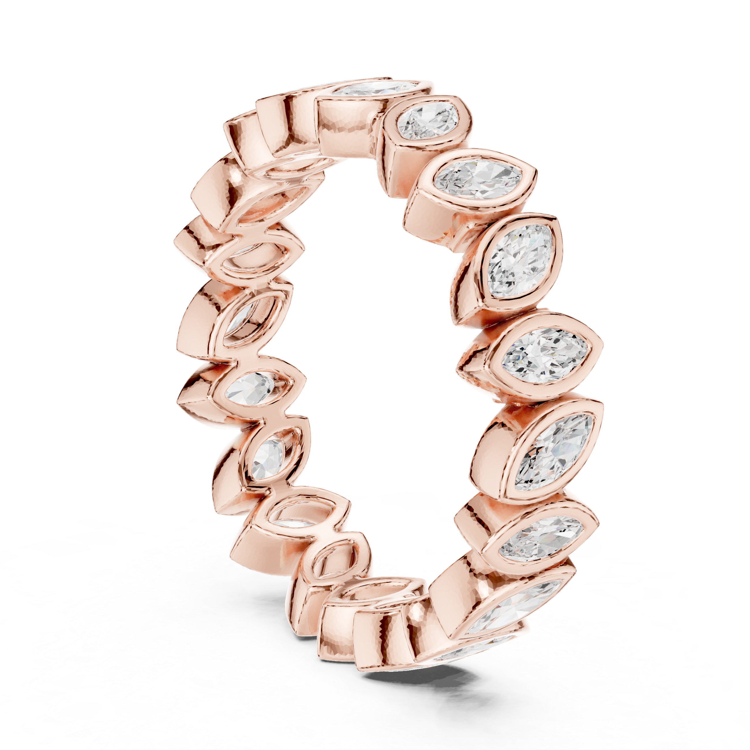 Marquise Lab Grown Diamond Bezel Set Stacking Band